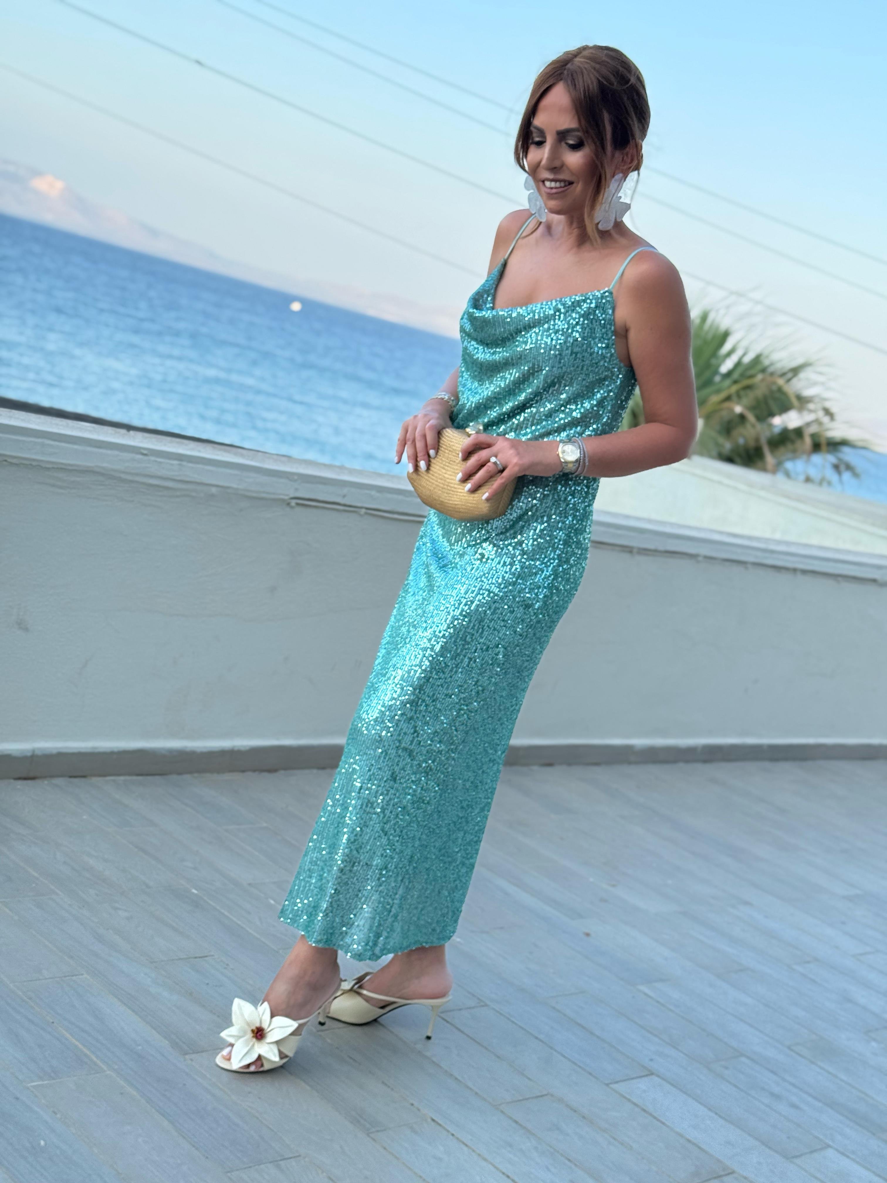 Monete Dress Mint-Modalody-Evening Dresses