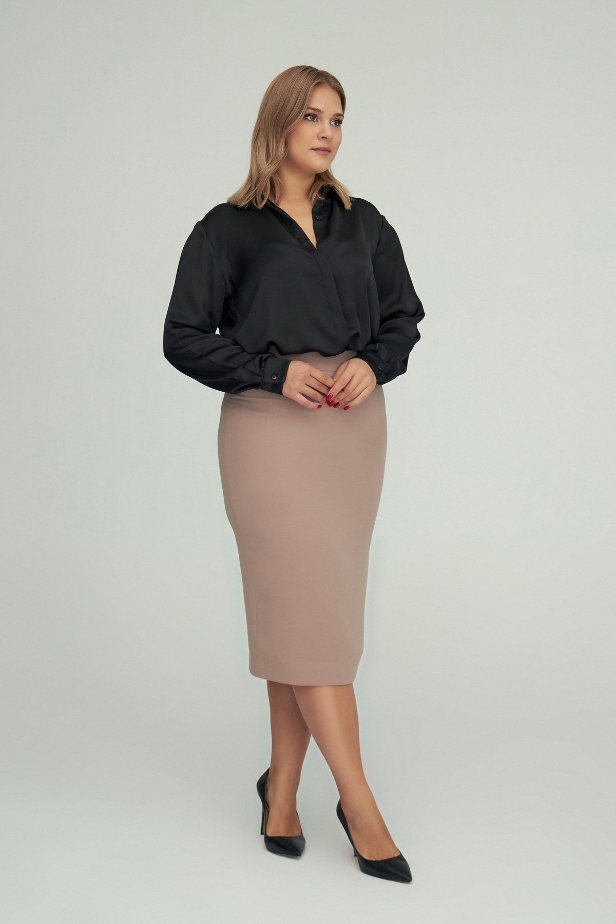 Paris Gömlek Siyah-Modalody-Büyük Beden Gömlekler