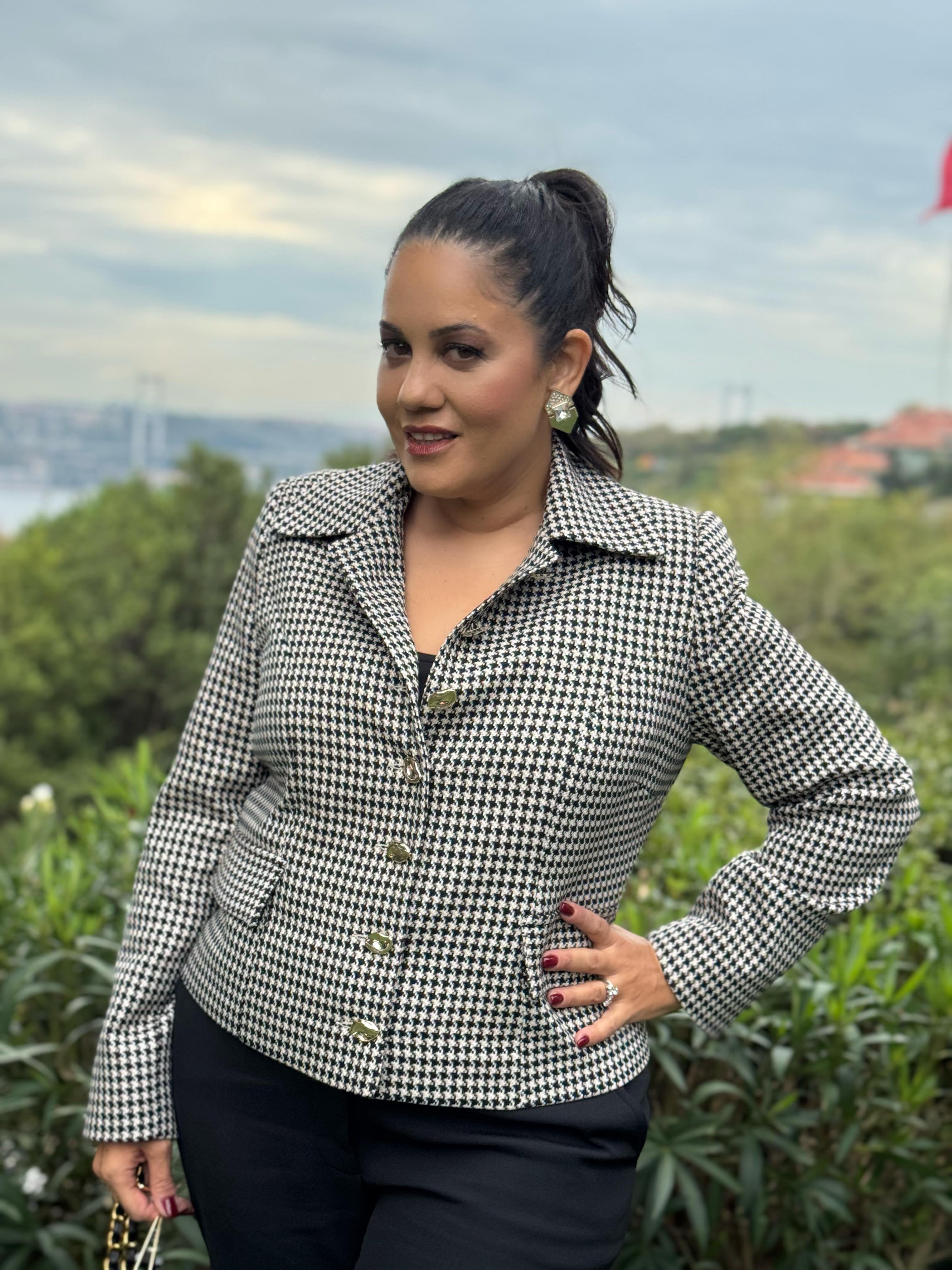 Punto Ceket Kareli-Modalody-Büyük Beden Ceketler