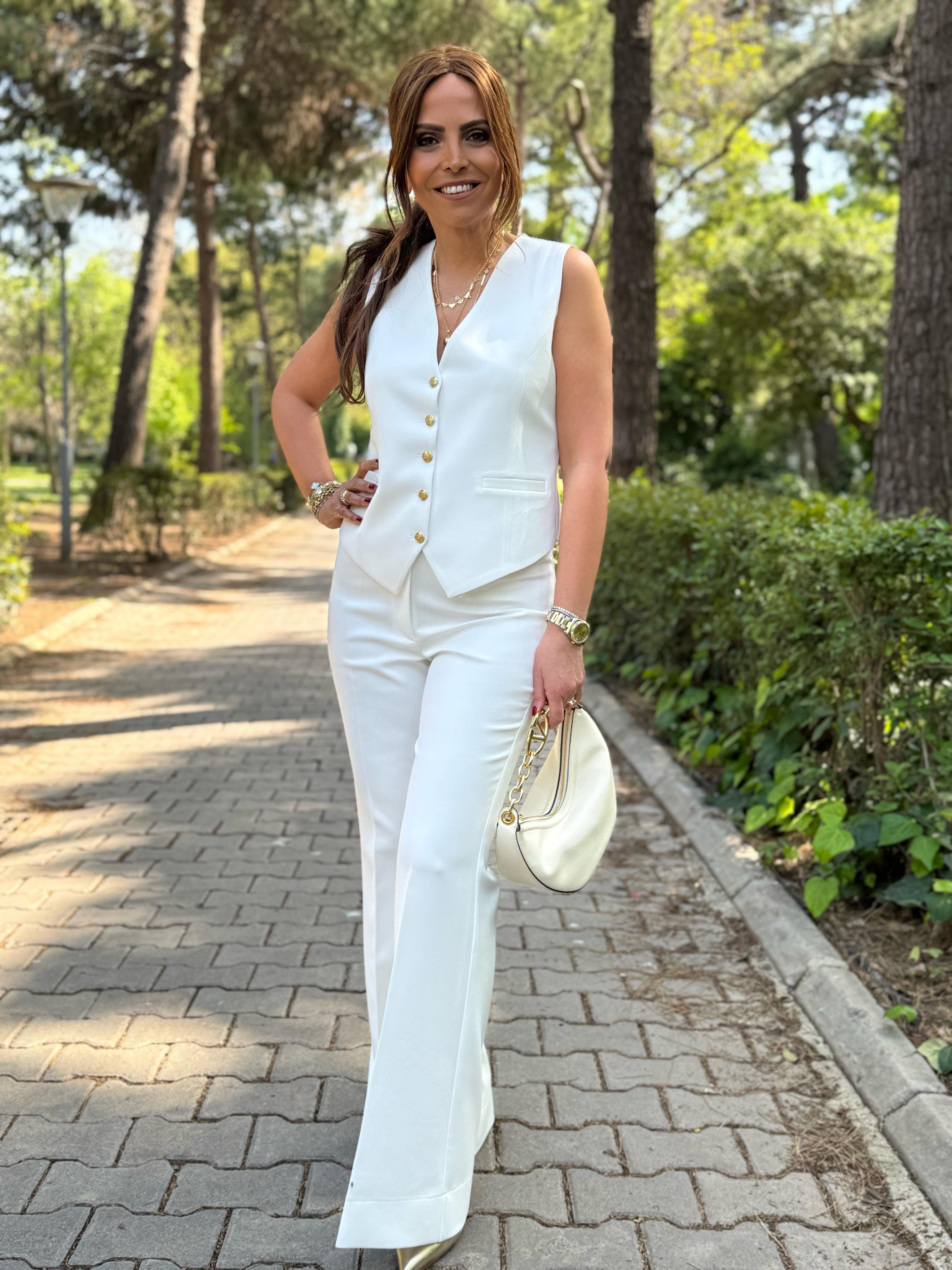 Roberta Trousers White-Modalody-Trousers