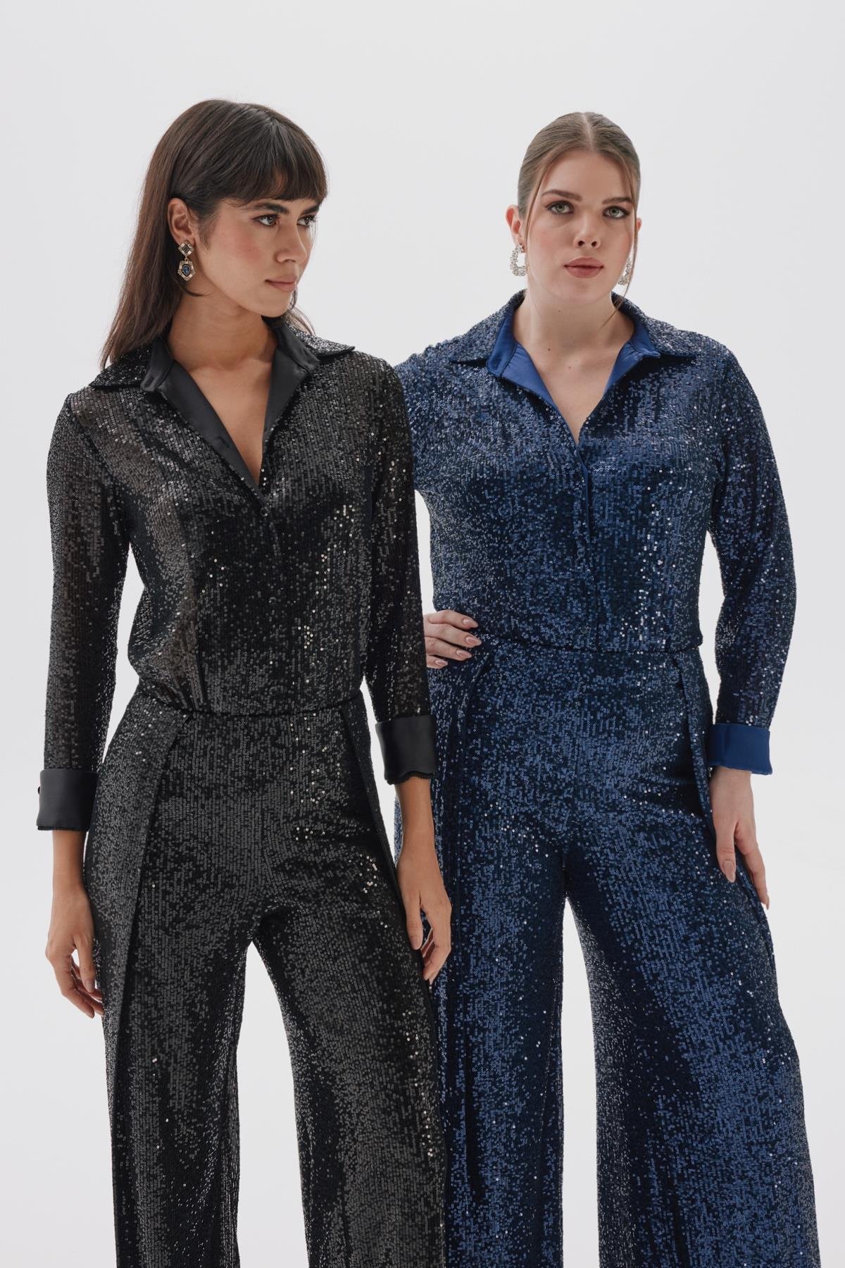 Sandro Shirt Navy-Modalody-Plus Size Blouses