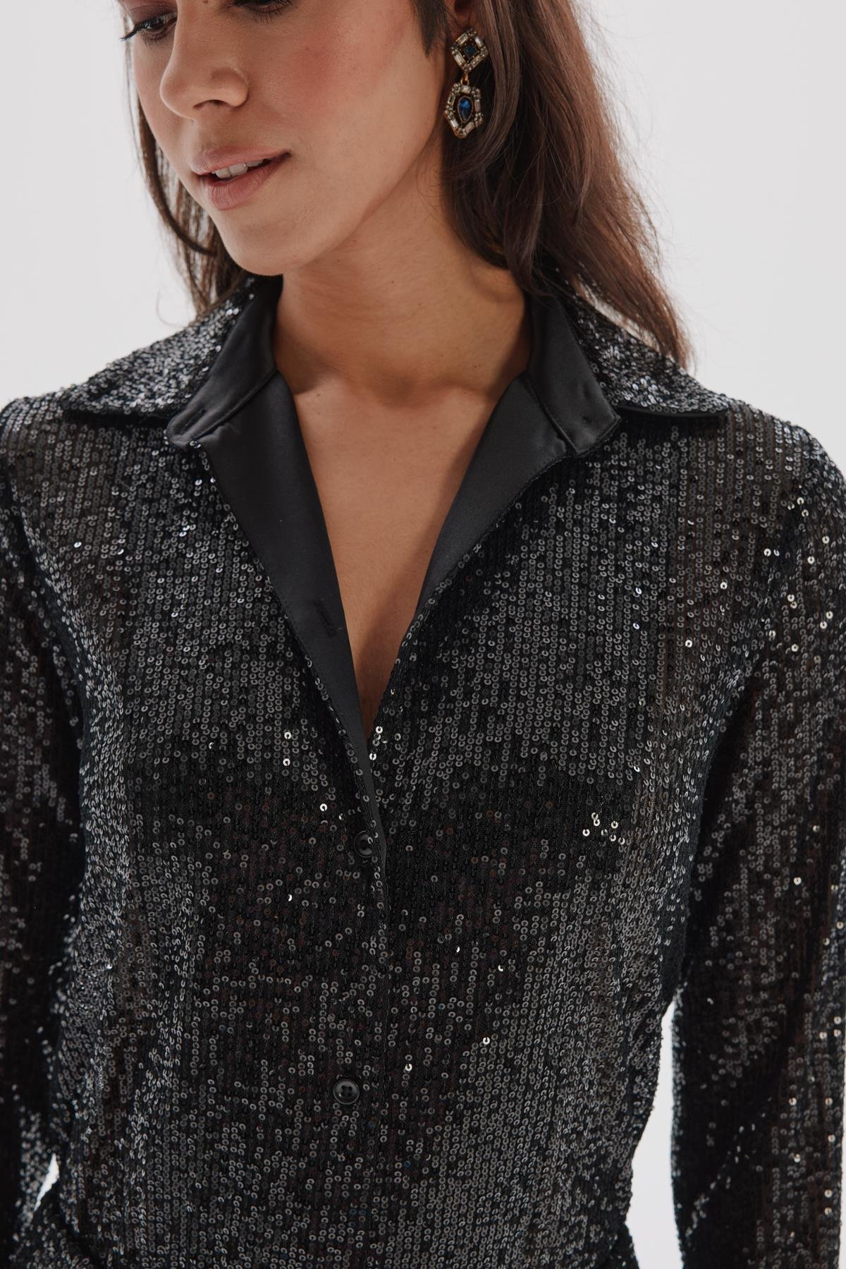 Sandro Shirt Black-Modalody-Plus Size Blouses