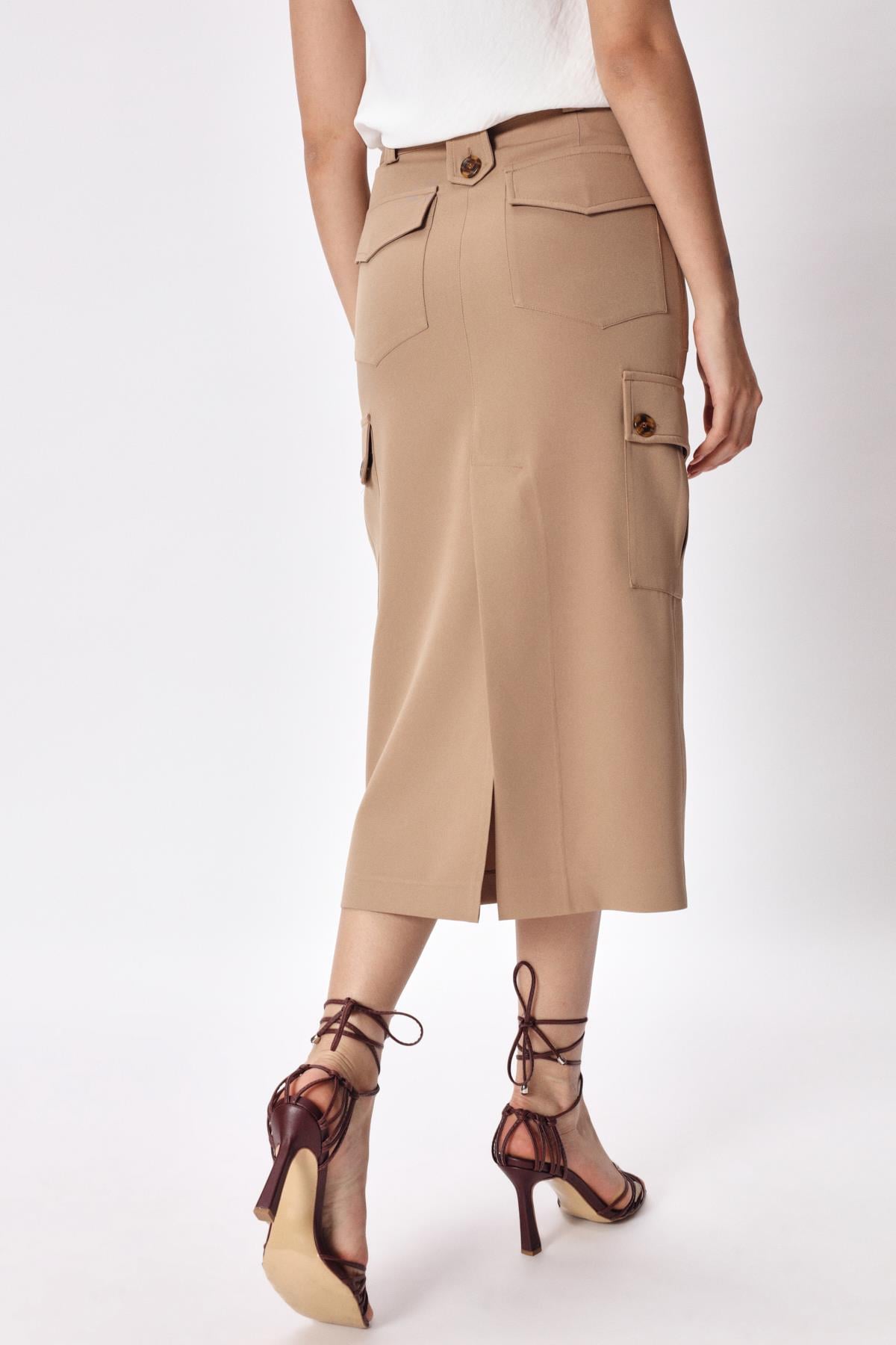 Scarlet Skirt Beige-Modalody-Skirts