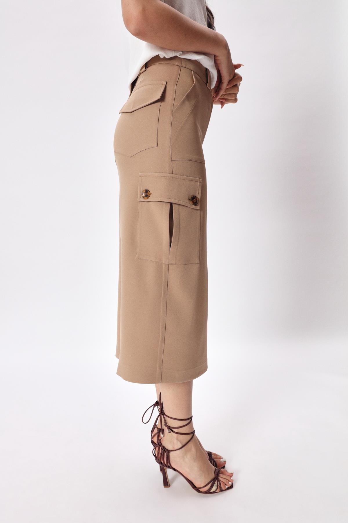 Scarlet Skirt Beige-Modalody-Skirts
