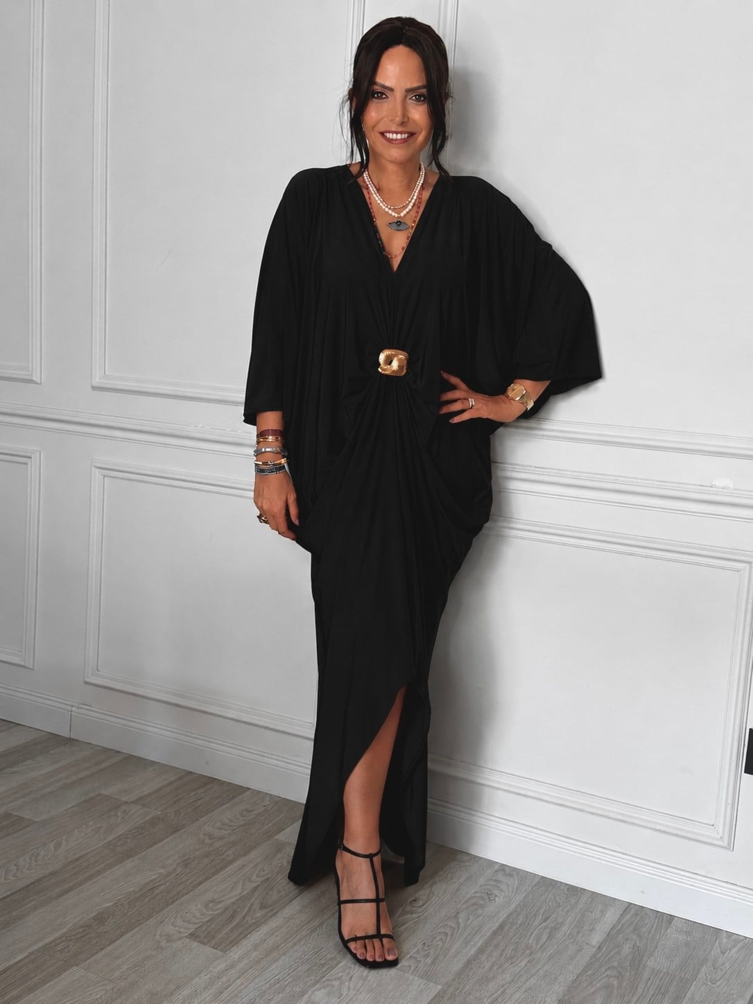 Sevilla Elbise Siyah-Modalody-Dresses