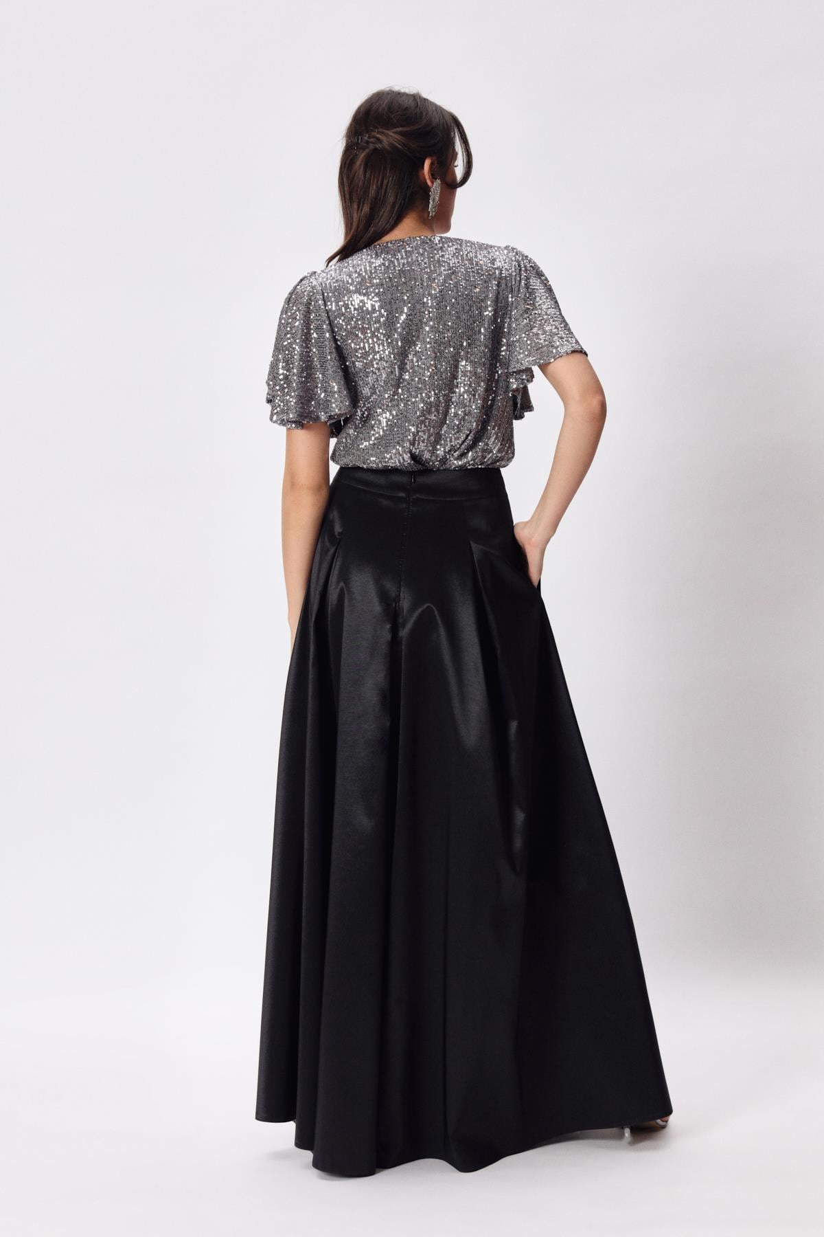 Silvia Bluz Silver-Modalody-Plus Size Blouses