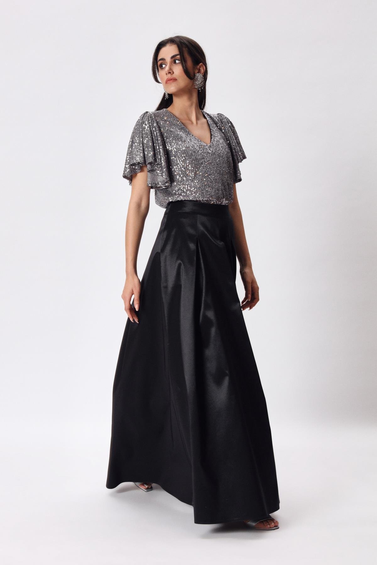 Silvia Bluz Silver-Modalody-Plus Size Blouses