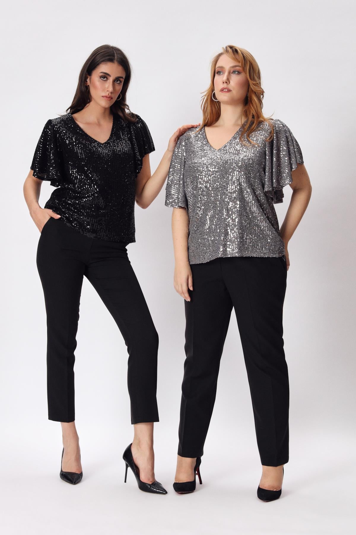 Silvia Bluz Silver-Modalody-Plus Size Blouses