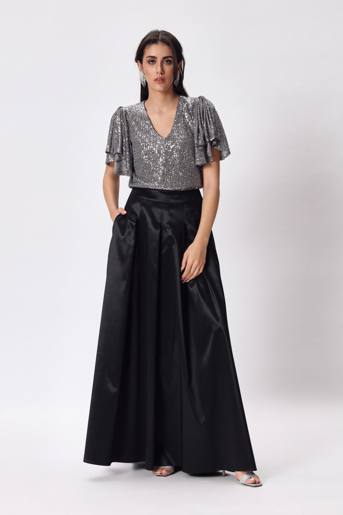 Silvia Bluz Silver-Modalody-Plus Size Blouses