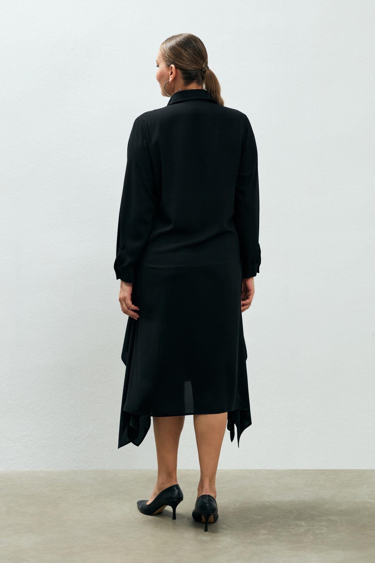 Sophia Elbise Siyah-Modalody-Büyük Beden Elbiseler