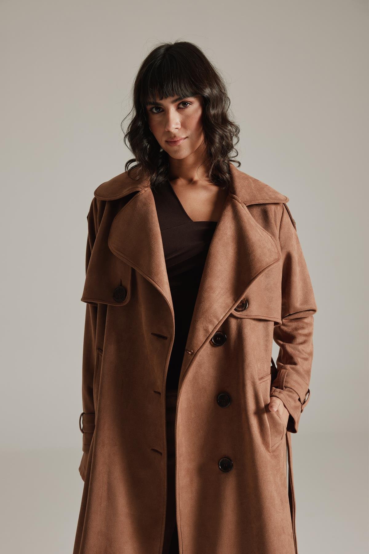 Studio Draped Blouse Brown-Modalogy-Blouse