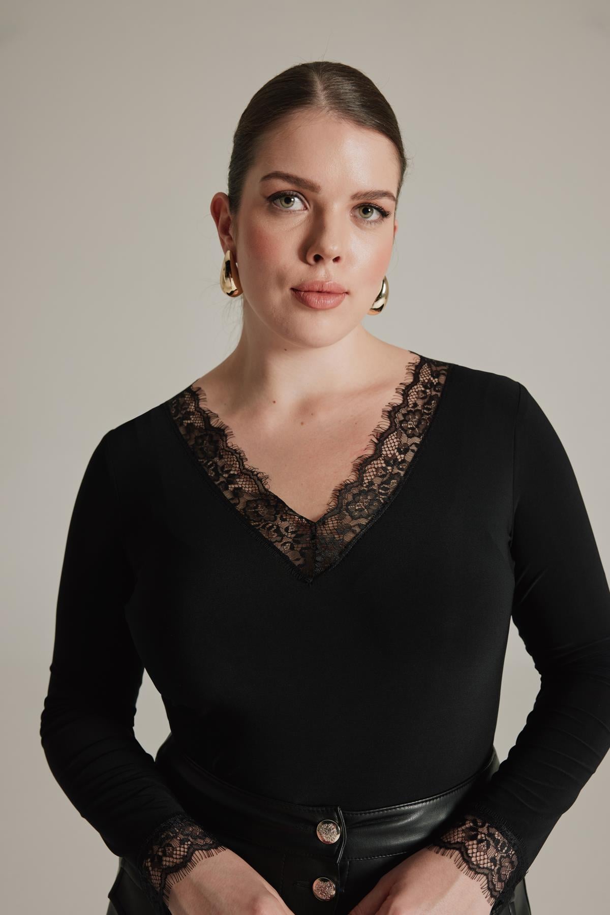 Studio Lace Blouse Black-Modalogy-Blouse