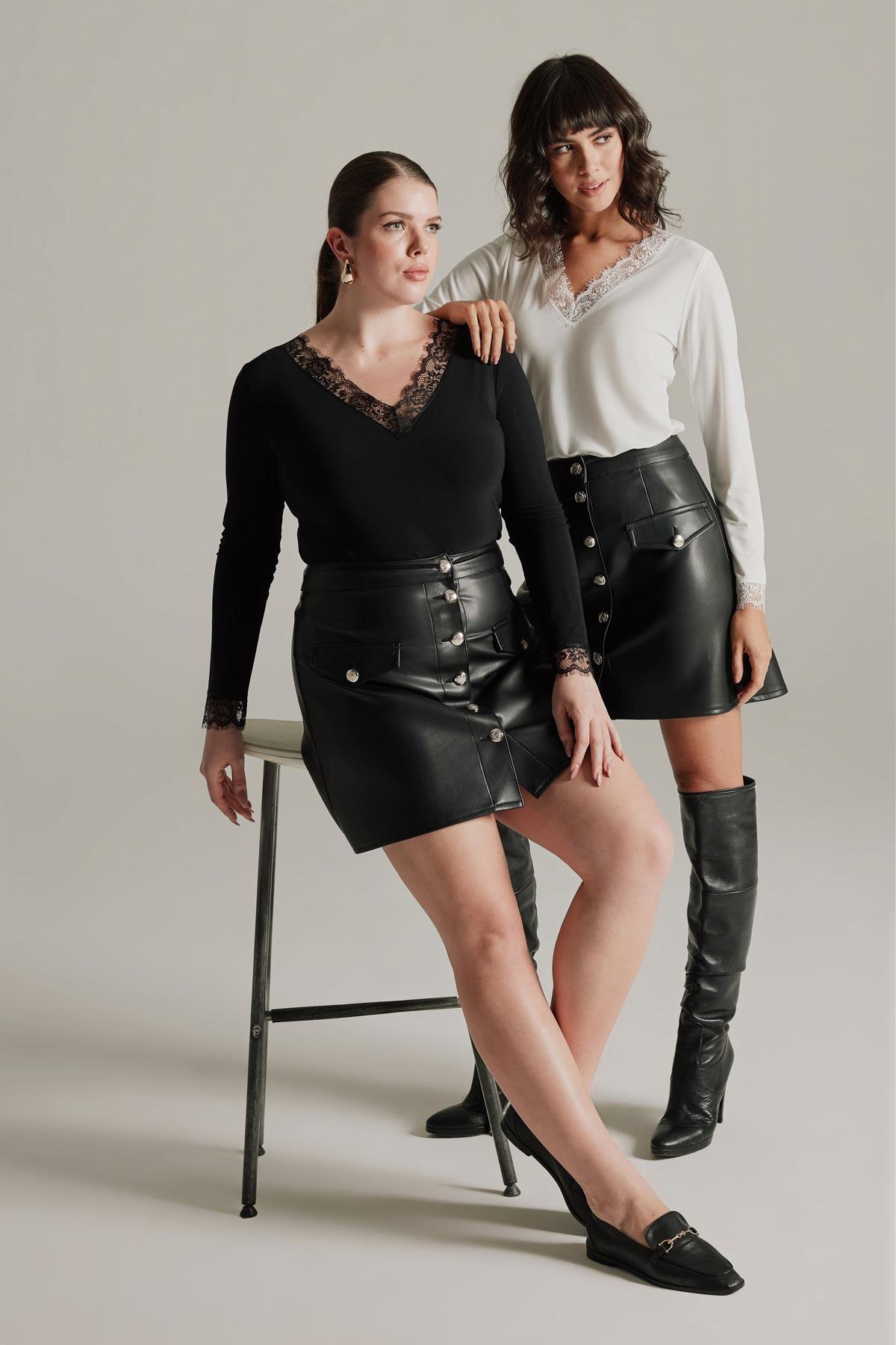 Studio Lace Blouse Black-Modalogy-Blouse