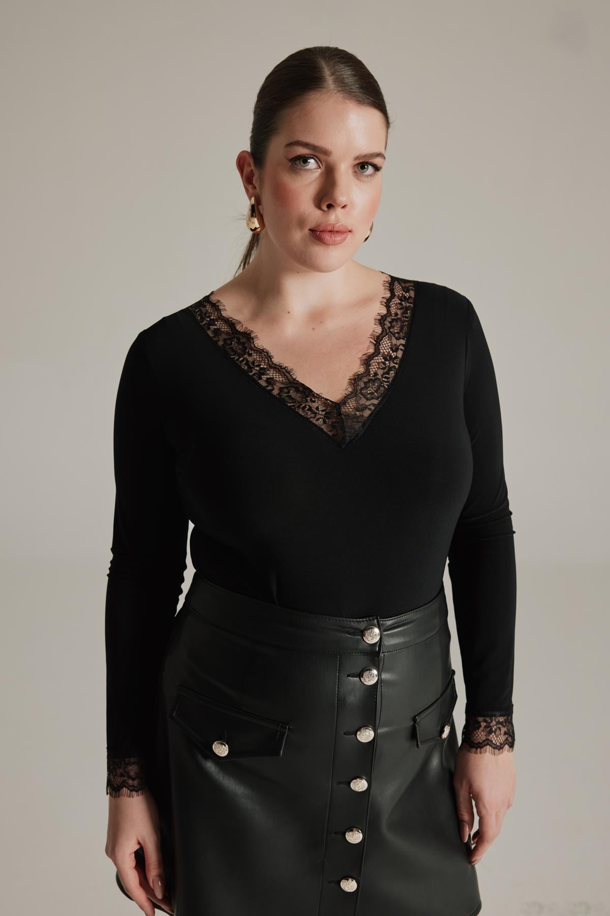 Studio Lace Blouse Black-Modalogy-Blouse