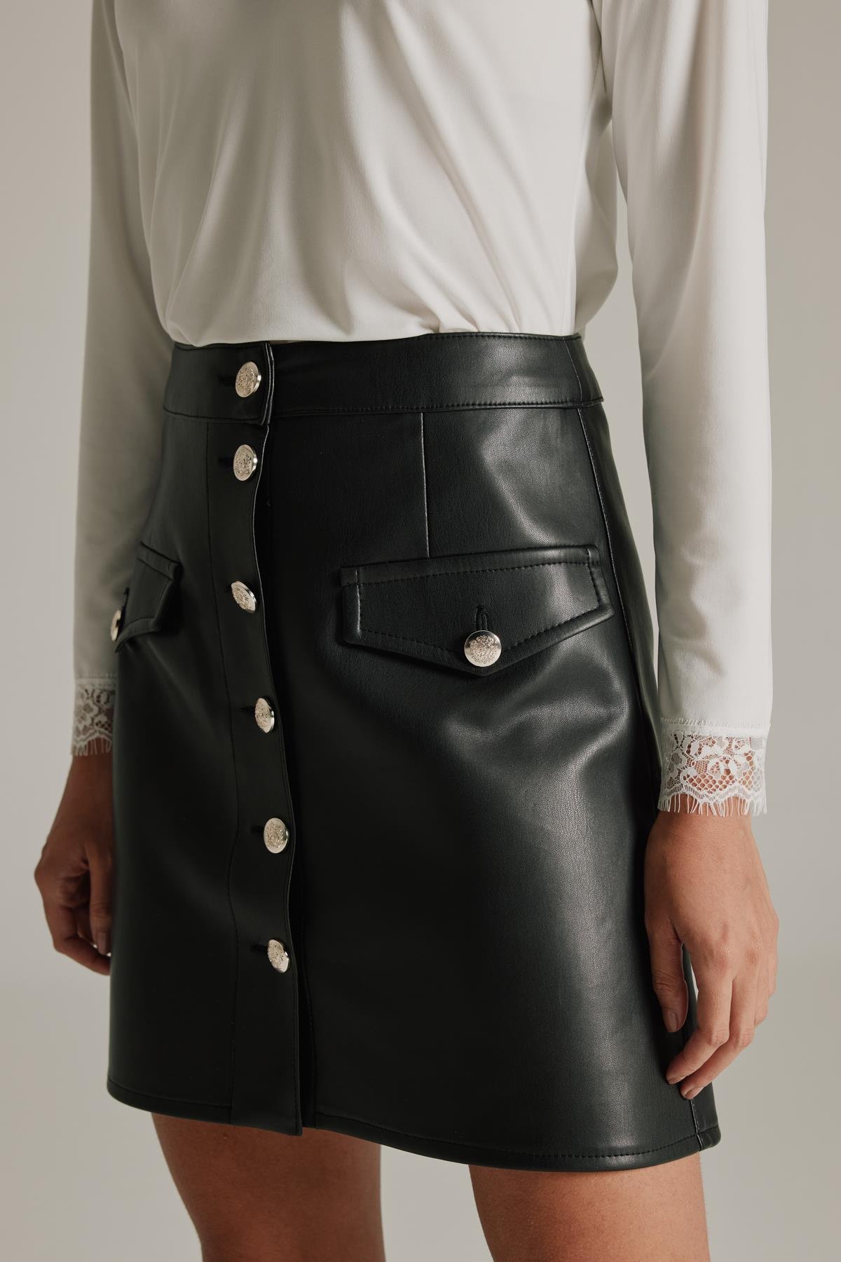 Studio Leather Skirt-Modalogy- Skirt