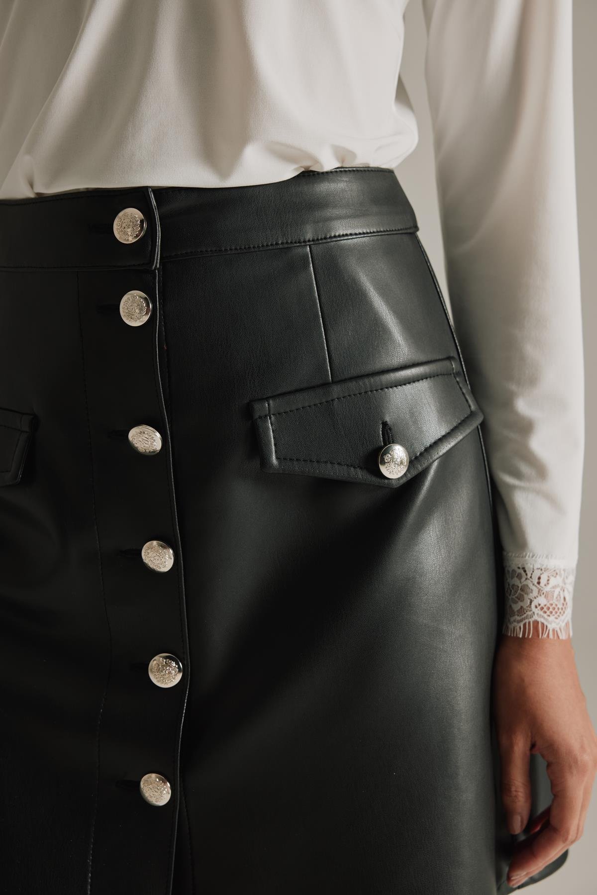 Studio Leather Skirt-Modalogy- Skirt