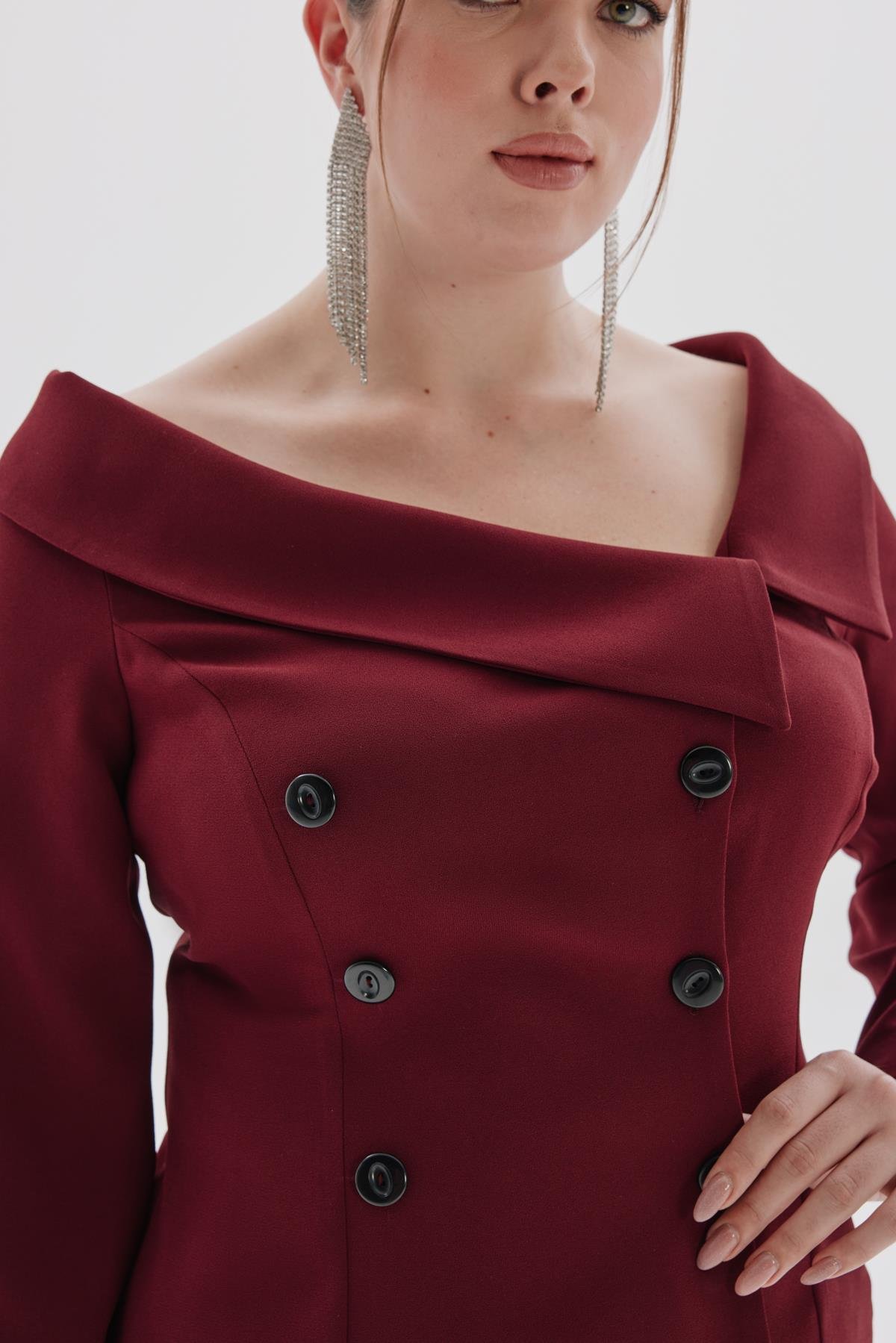 Tiffany Jacket Burgundy-Modalogy-Jackets & Coats
