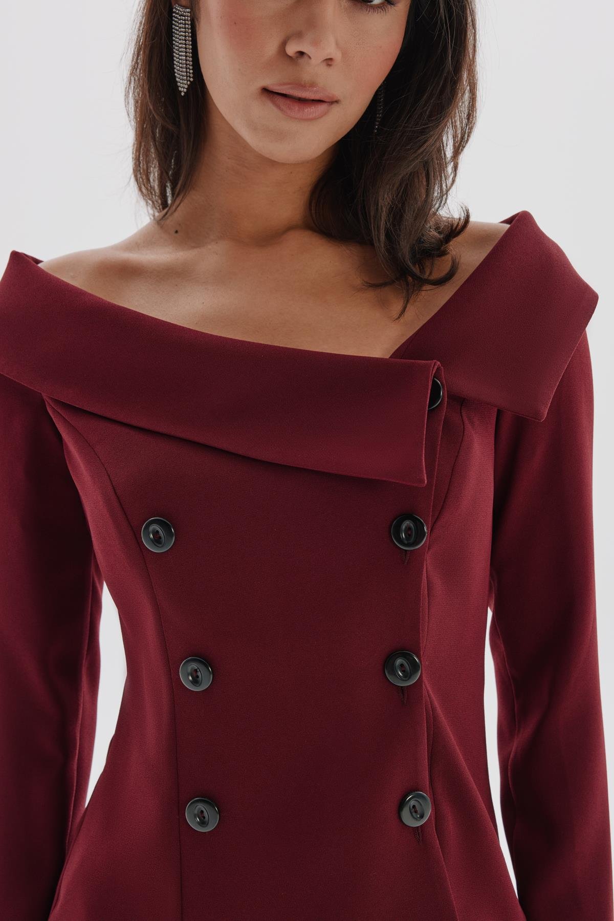 Tiffany Jacket Burgundy-Modalogy-Jackets & Coats