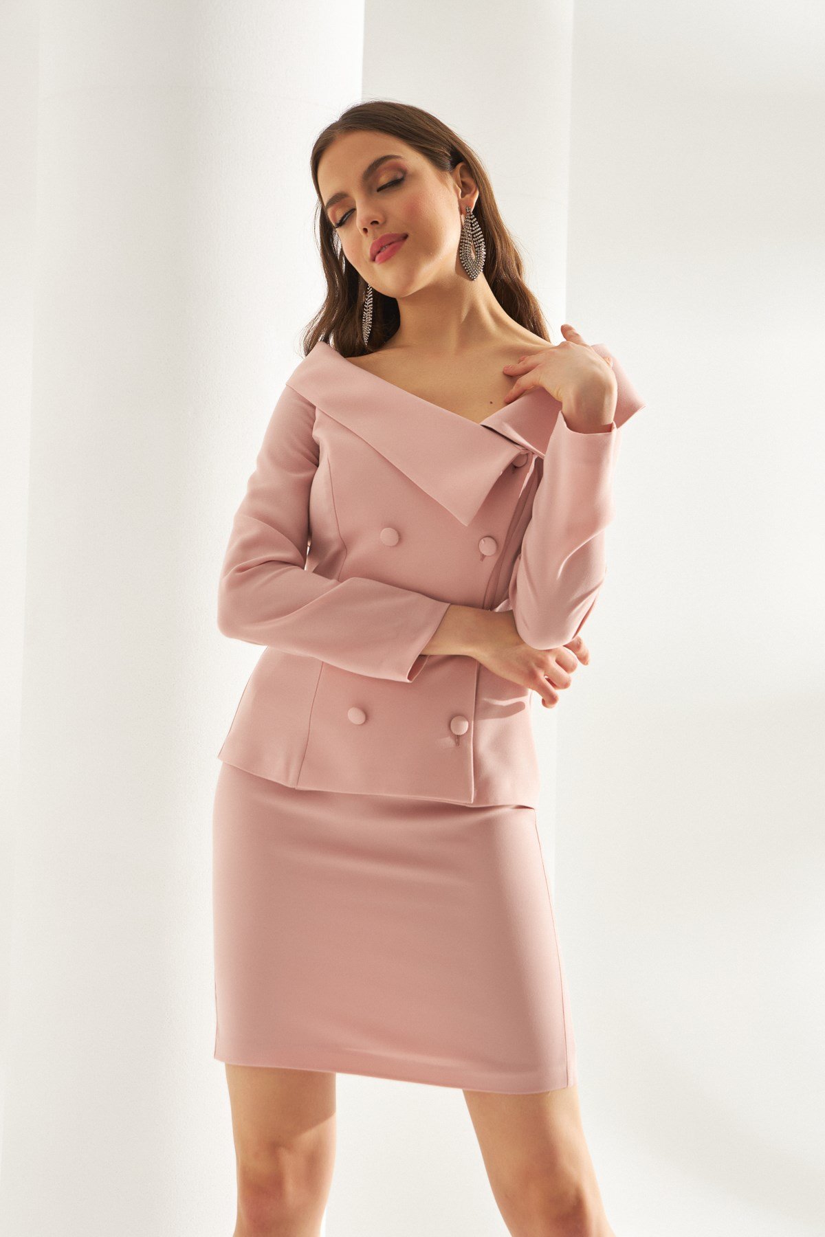 Tiffany Skirt Pink-Modalody-Plus Size Skirts