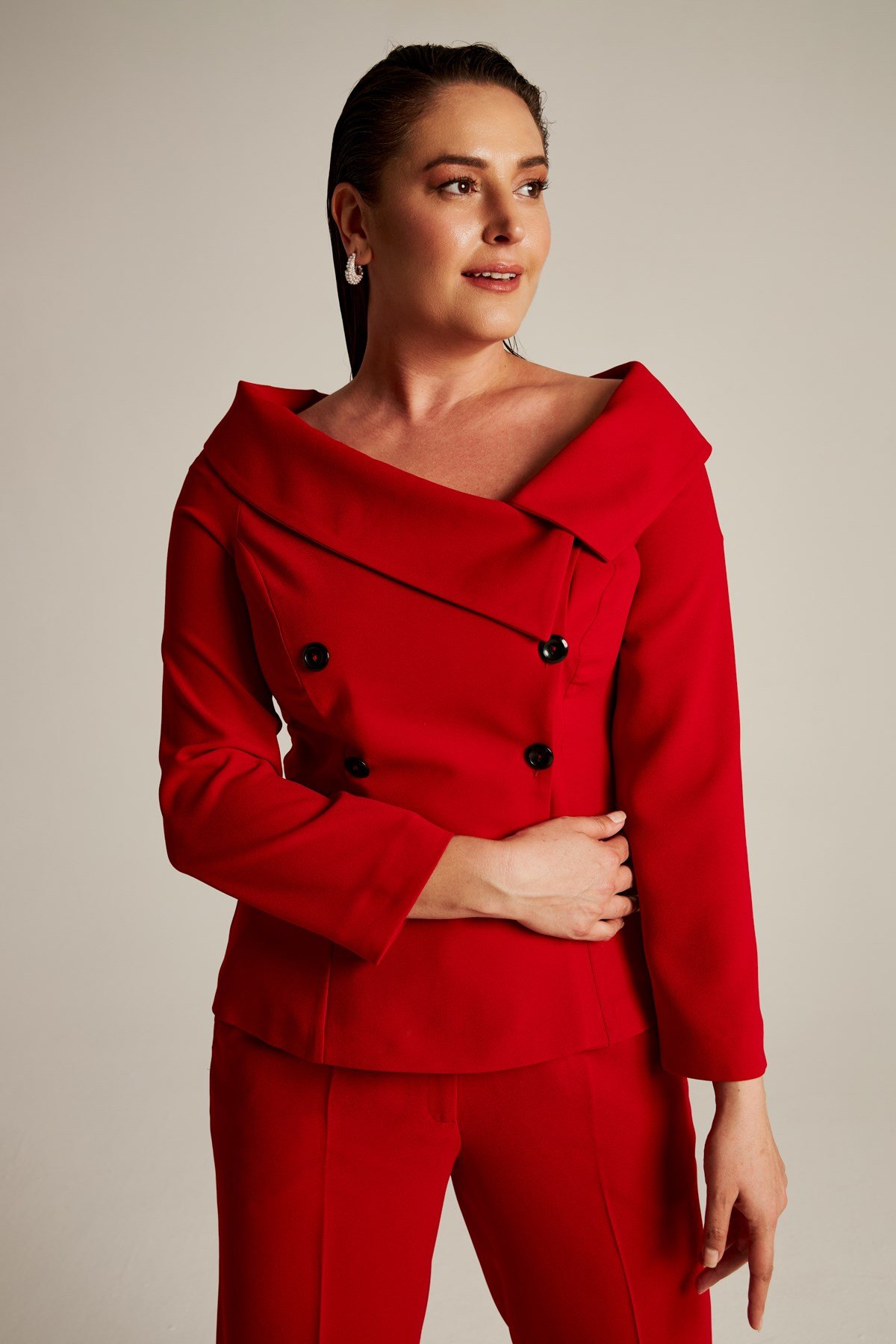 Tiffany Jacket Red-Modalody-Jackets&Cardigans