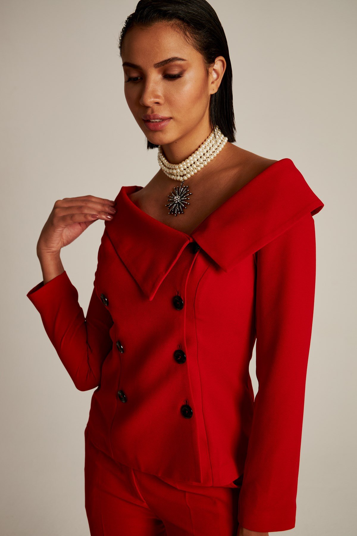 Tiffany Jacket Red-Modalody-Jackets&Cardigans