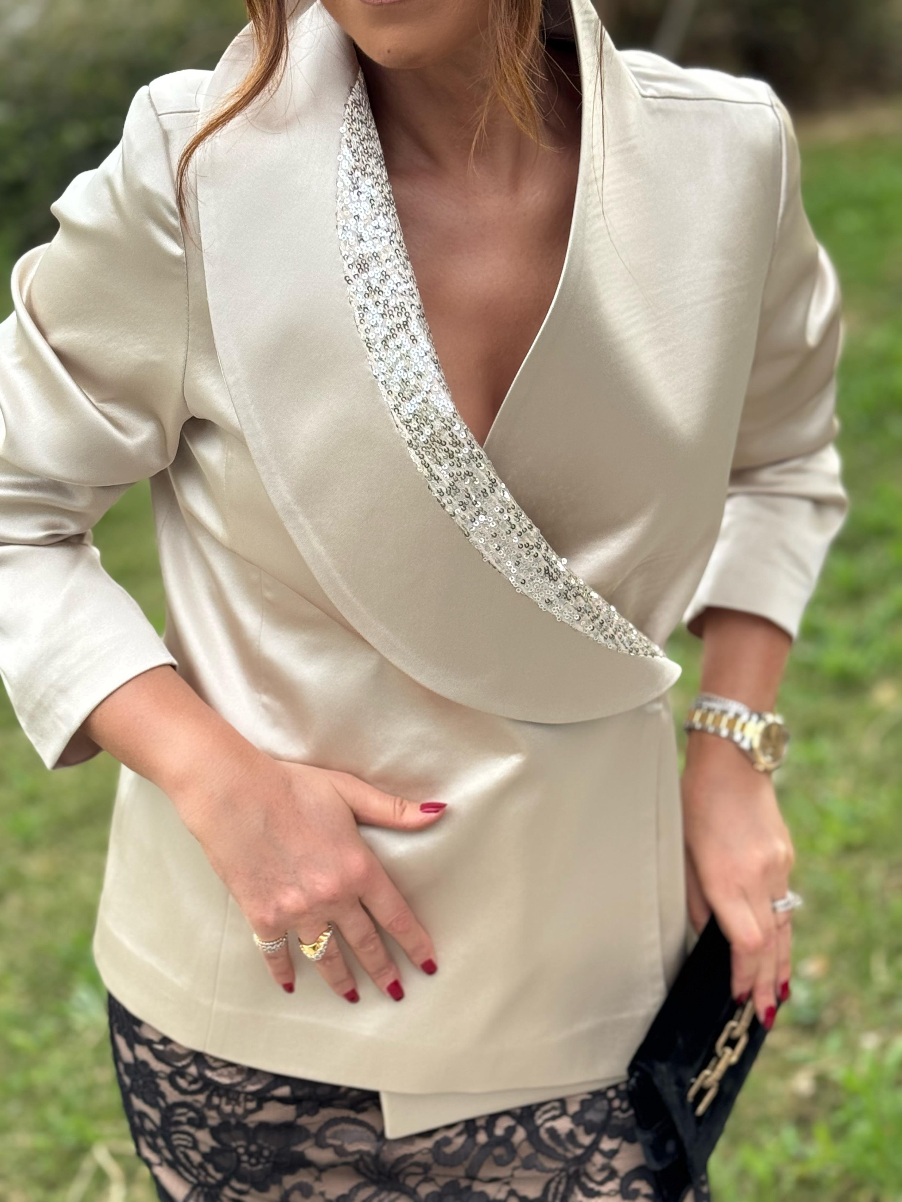 Tulipa Jacket Gold-Modalody-Plus Size Jackets