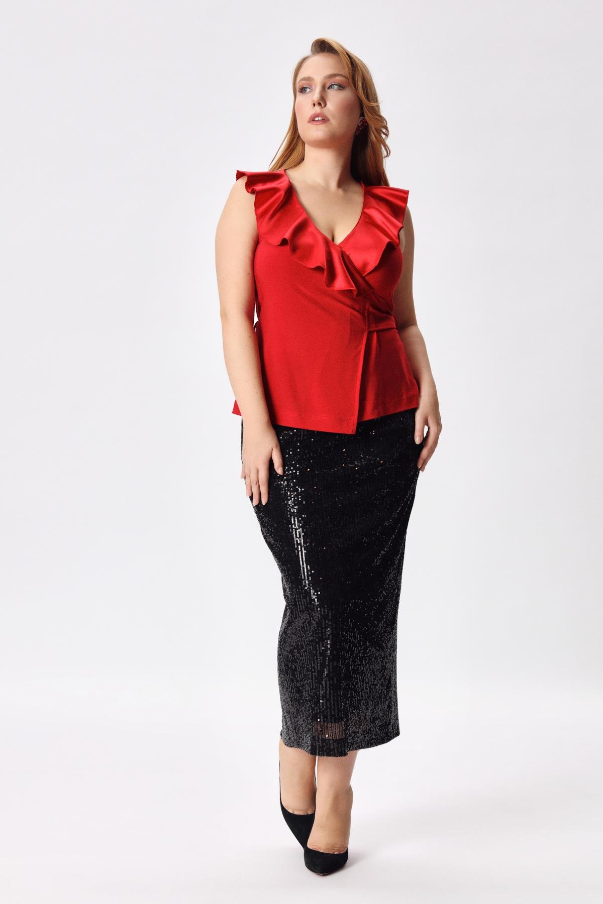 Valentine Blouse Mint-Modalody-Plus Size Blouses