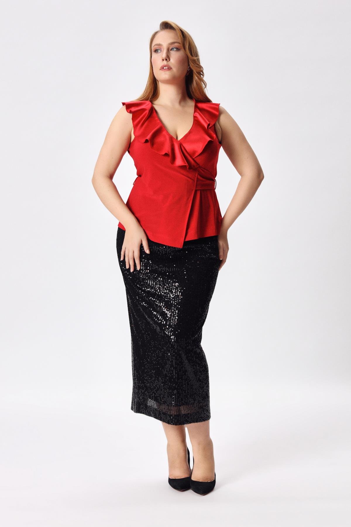 Valentine Blouse Mint-Modalody-Plus Size Blouses