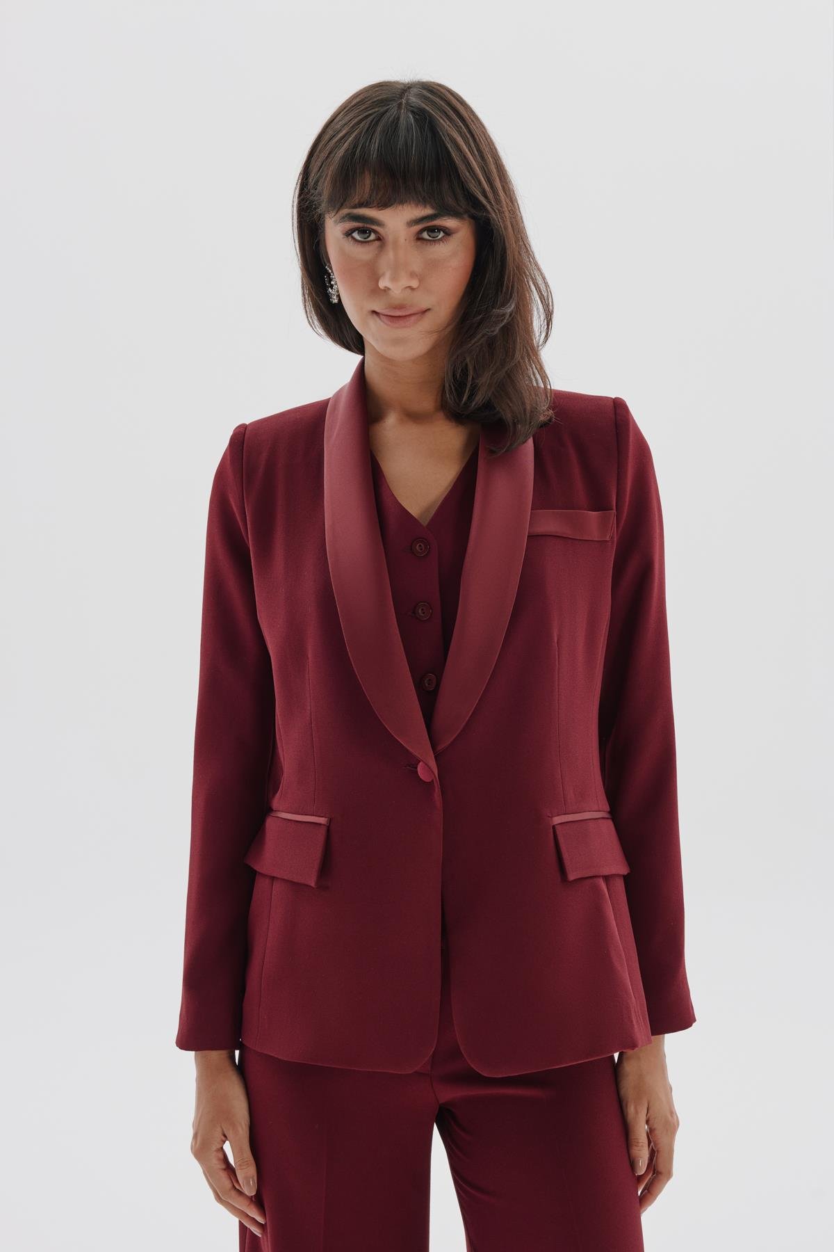 Vanessa Ceket Bordo-Modalody-Ceket