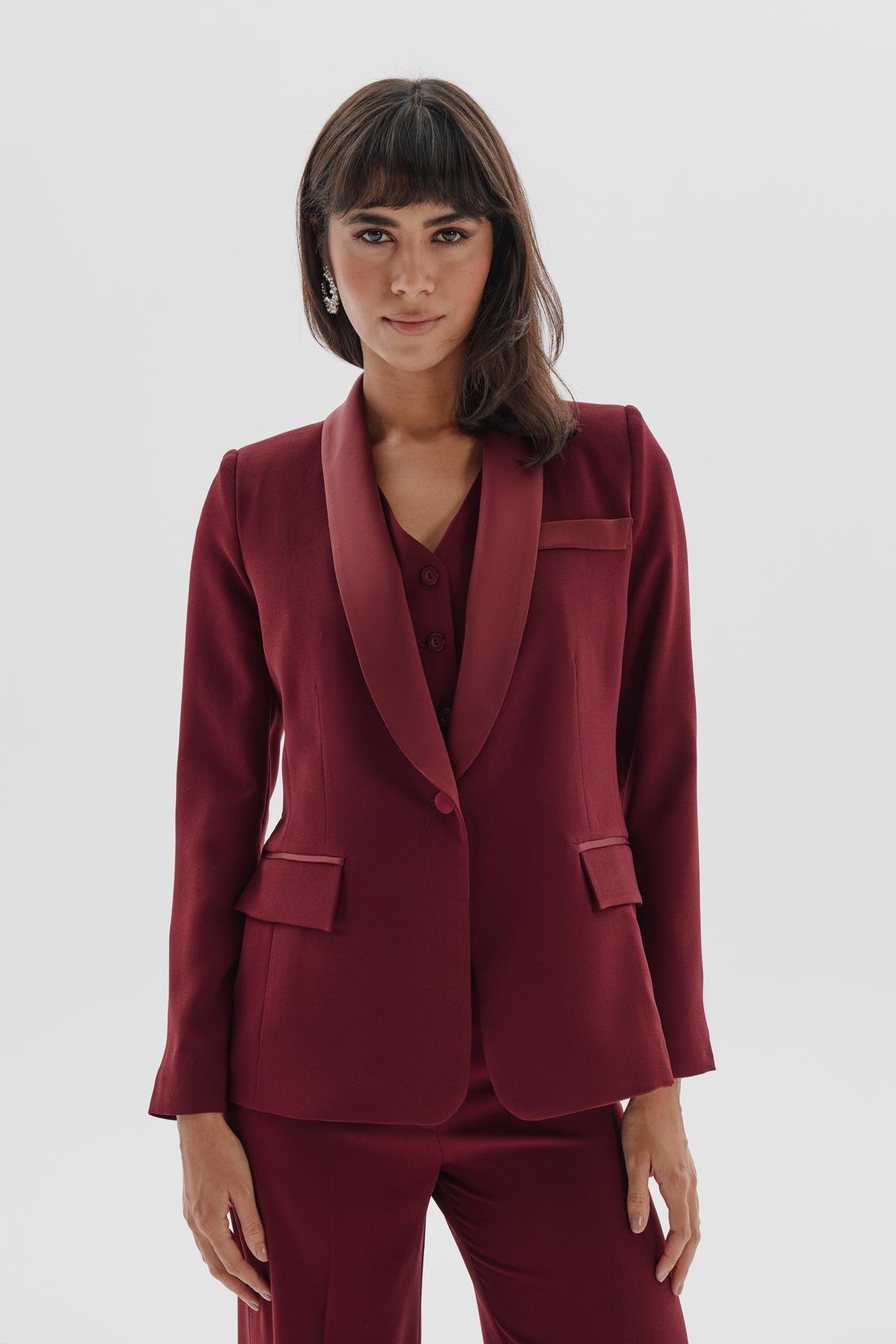 Vanessa Ceket Bordo-Modalody-Ceket