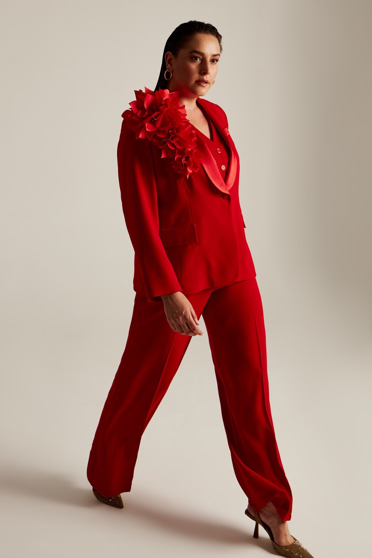 Vanessa Jacket Red-Modalody-Plus Size Jackets