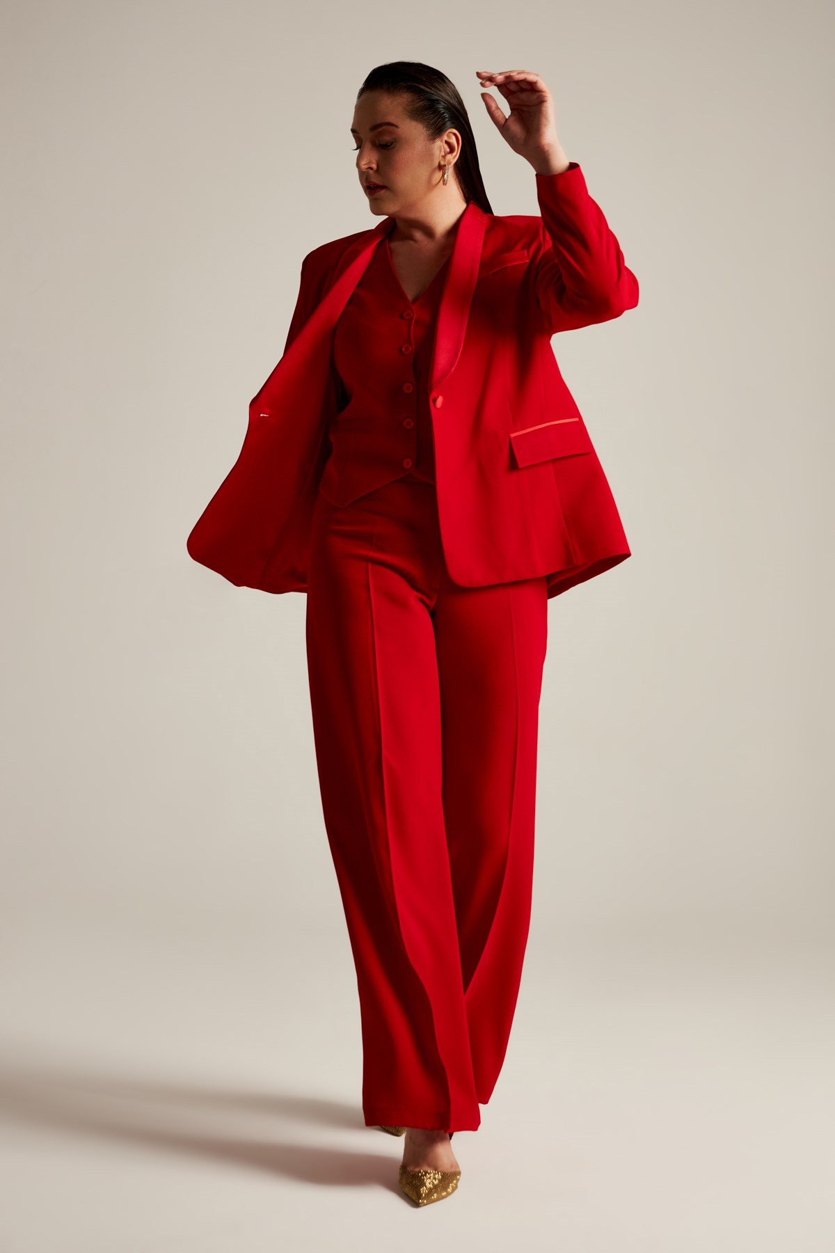 Vanessa Jacket Red-Modalody-Plus Size Jackets