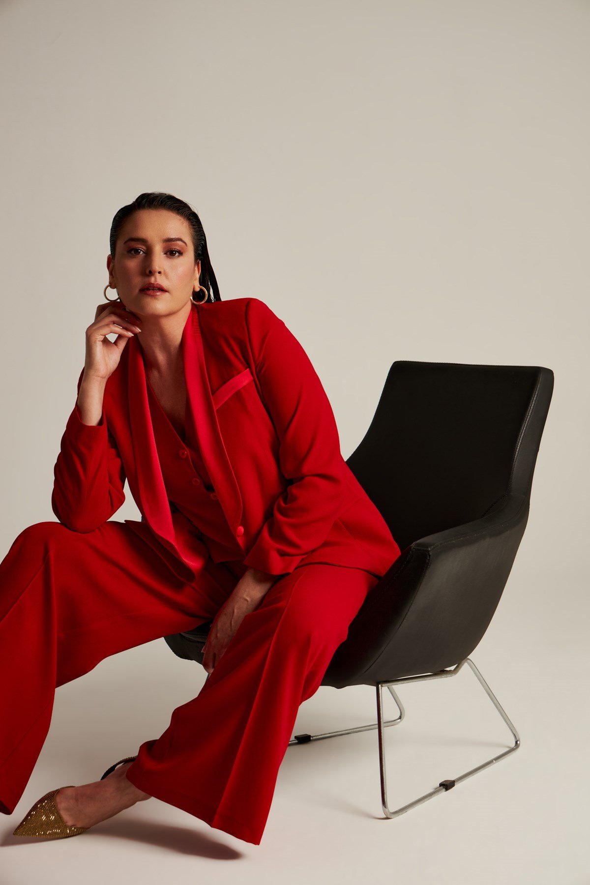 Vanessa Jacket Red-Modalody-Plus Size Jackets