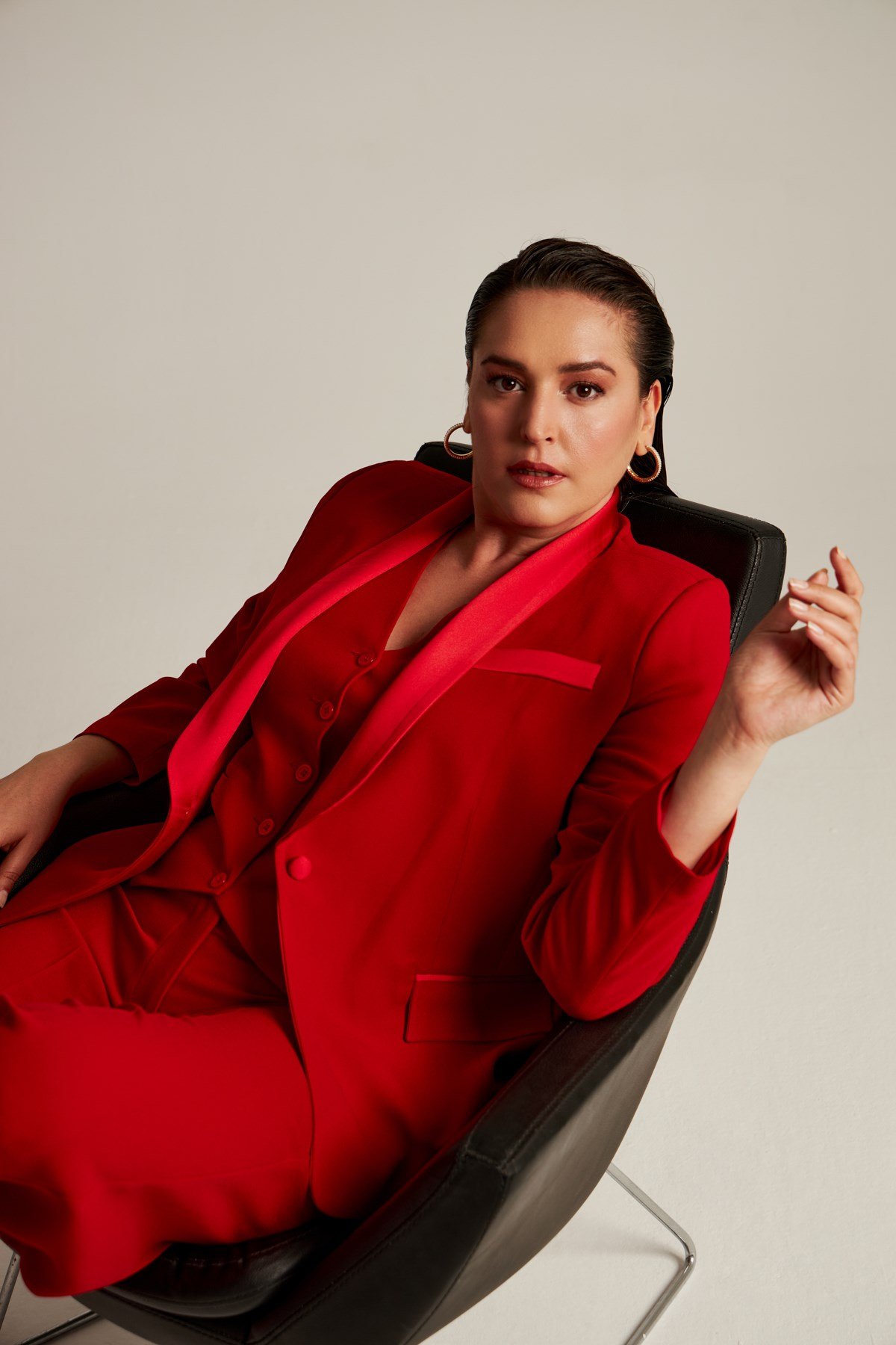 Vanessa Jacket Red-Modalody-Plus Size Jackets