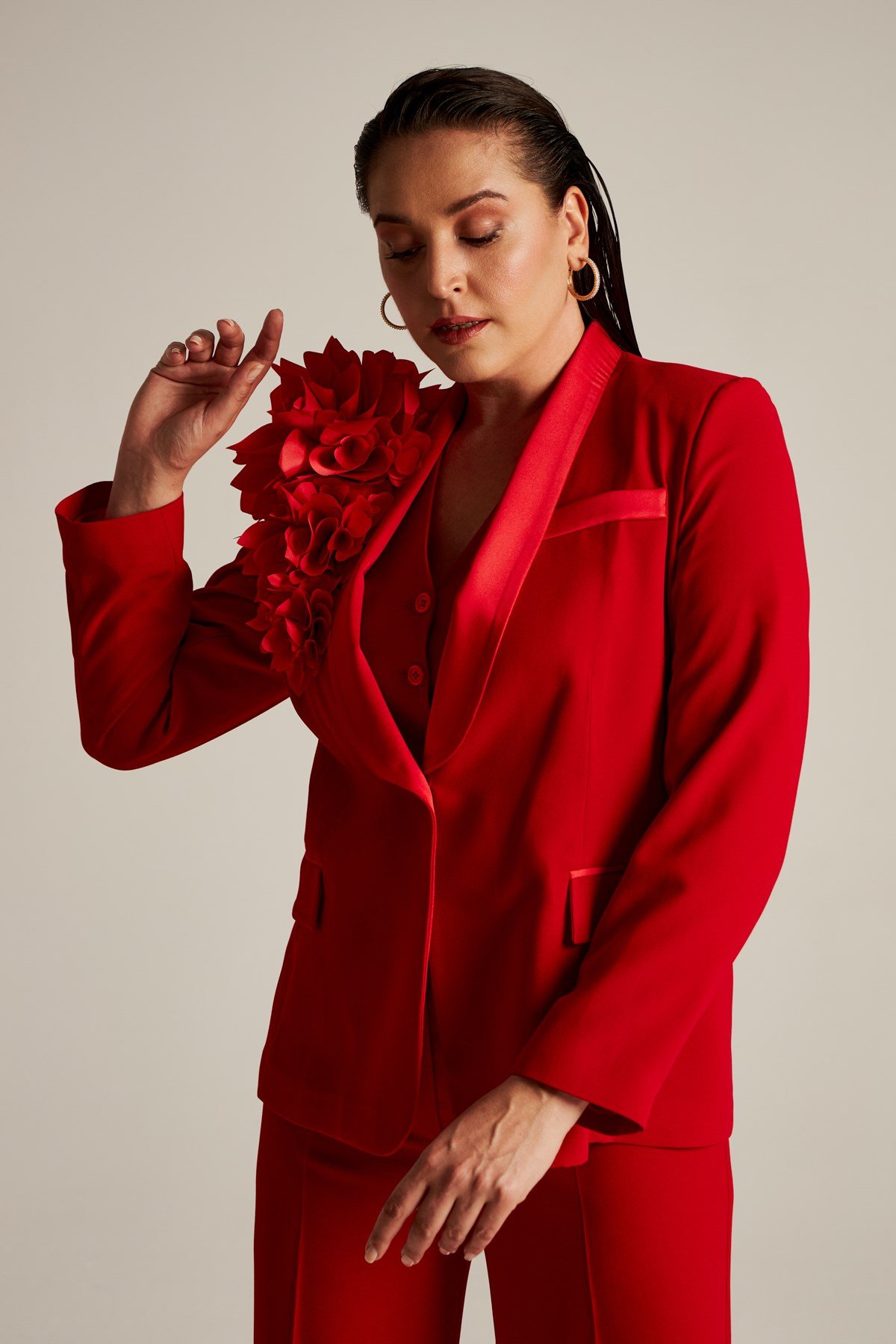 Vanessa Jacket Red-Modalody-Plus Size Jackets