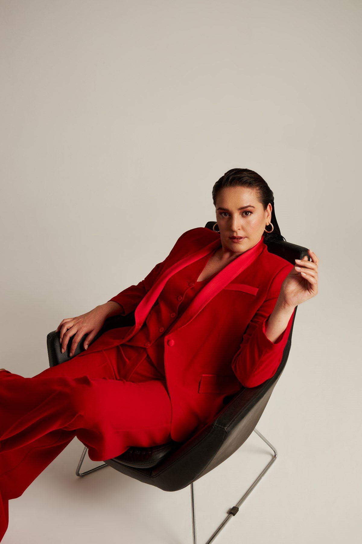 Vanessa Jacket Red-Modalody-Plus Size Jackets
