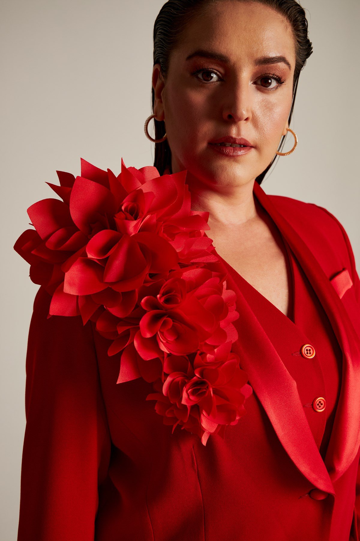 Vanessa Jacket Red-Modalody-Plus Size Jackets