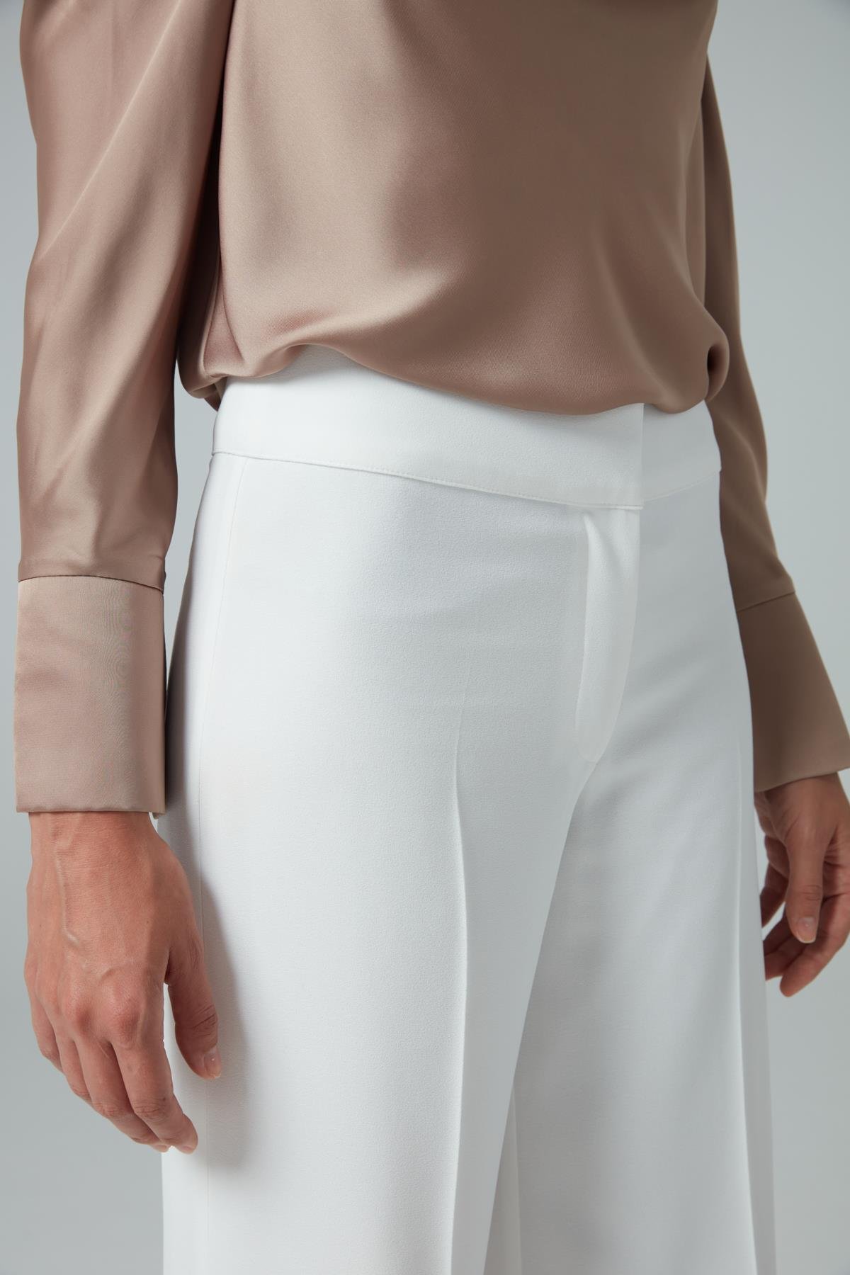 Vanessa Pants Ecru-Modalody-Plus Size Trousers