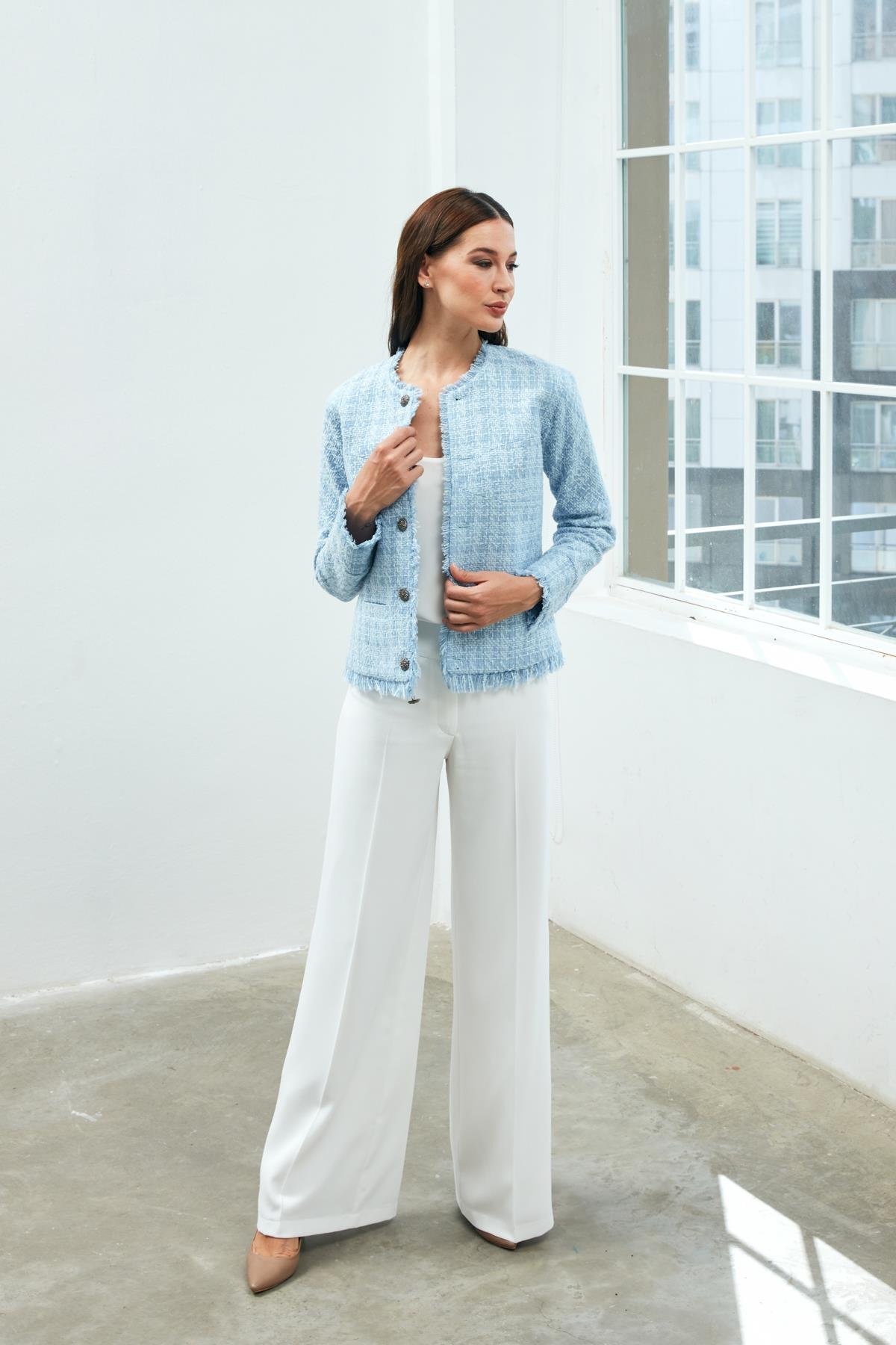 Vanessa Pants Ecru-Modalody-Plus Size Trousers
