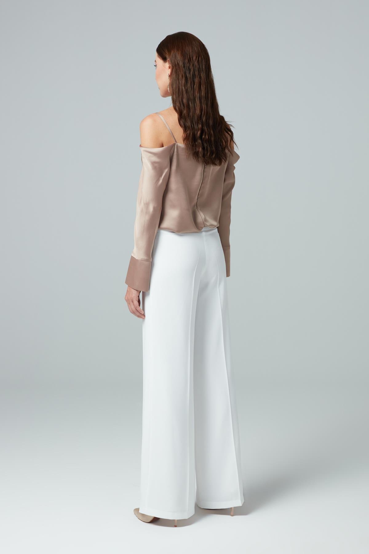 Vanessa Pants Ecru-Modalody-Plus Size Trousers