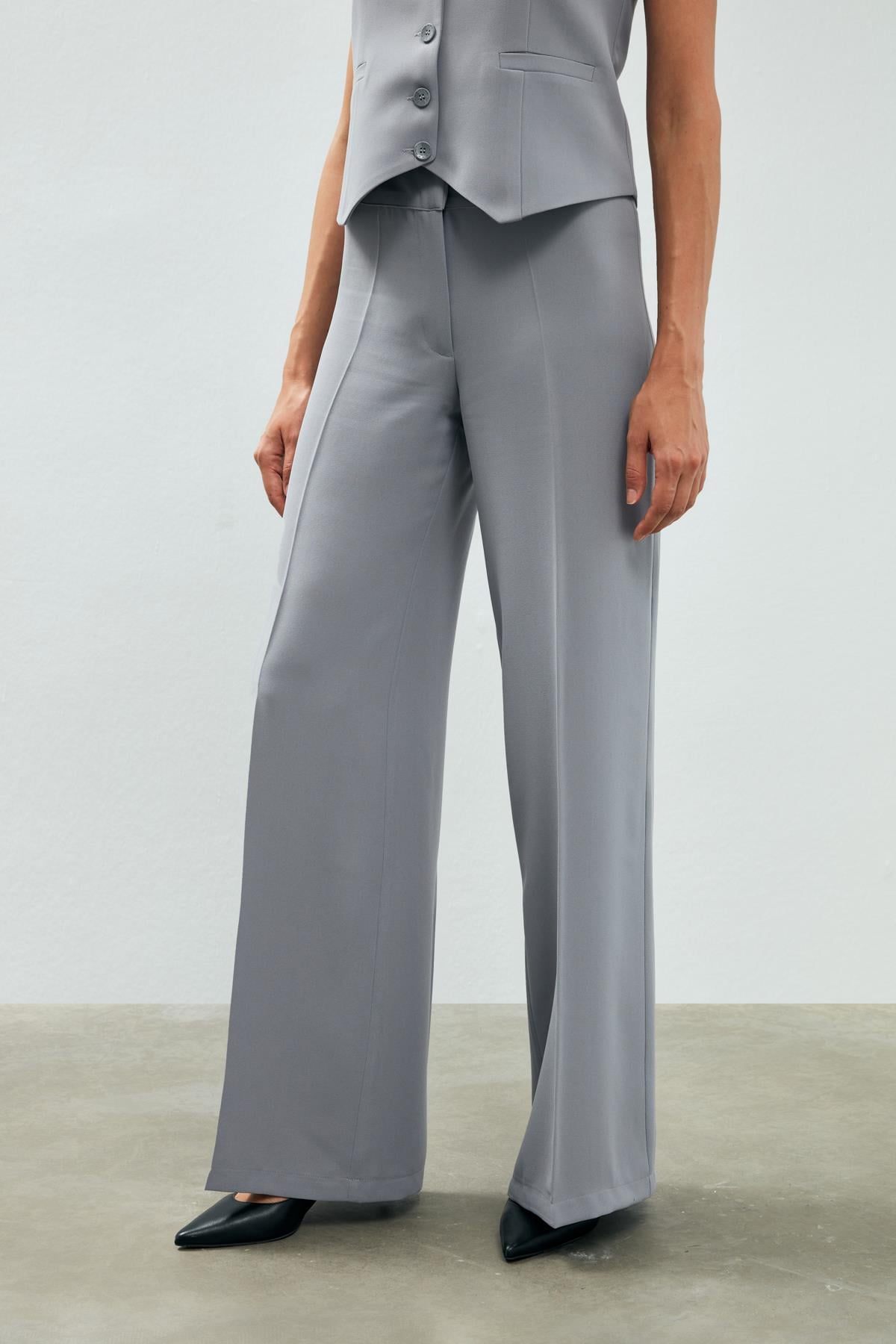 Vanessa Trousers Gray-Modalody-Plus Size Trousers