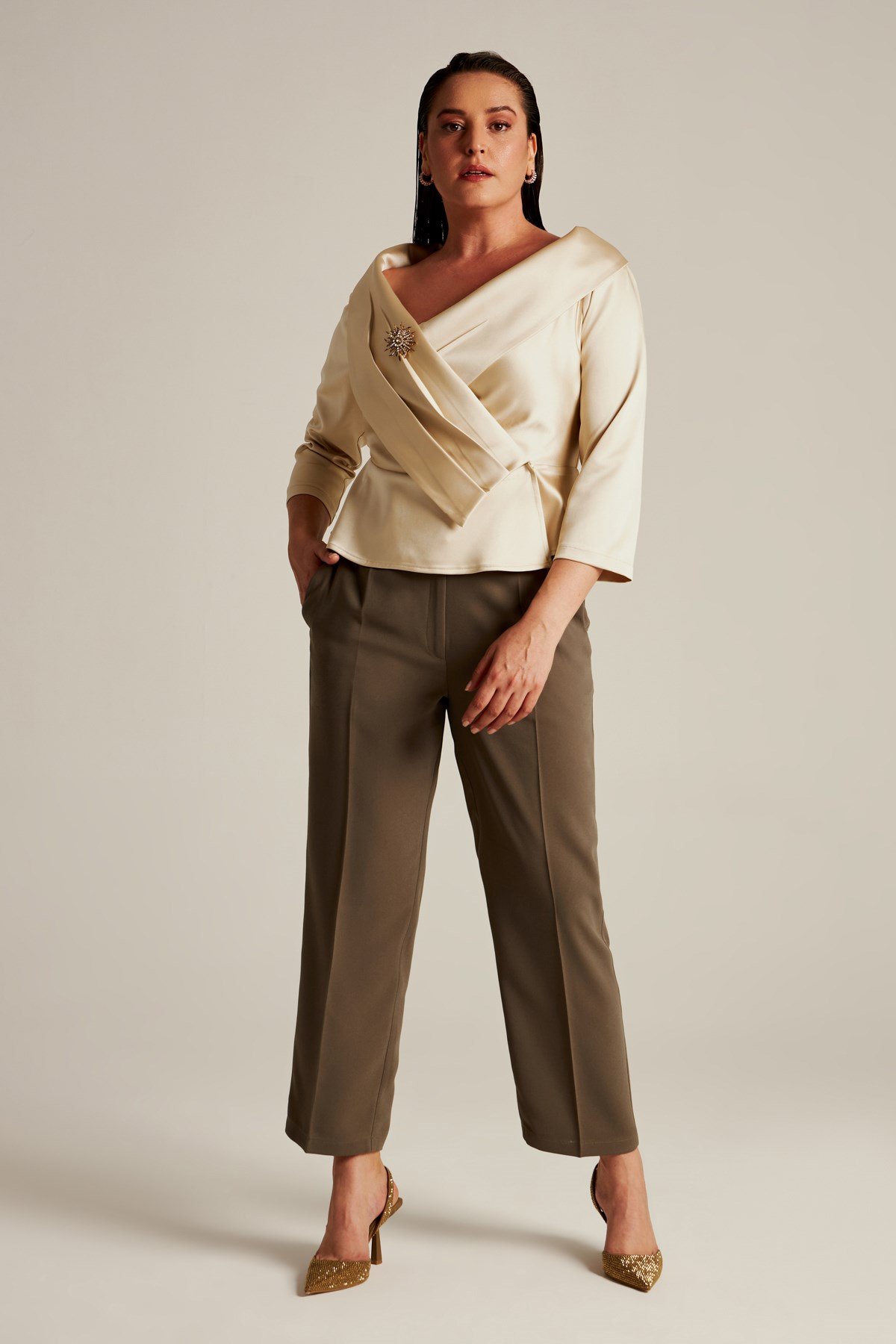 Victoria Jacket Gold-Modalody-Plus Size Jackets