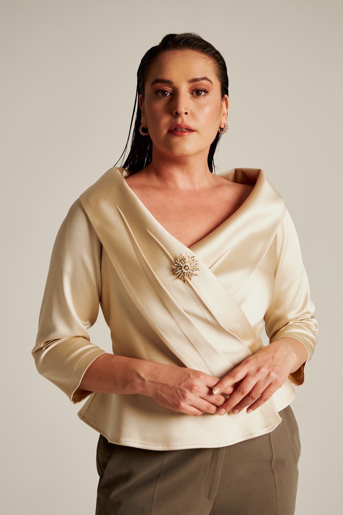 Victoria Jacket Gold-Modalody-Plus Size Jackets