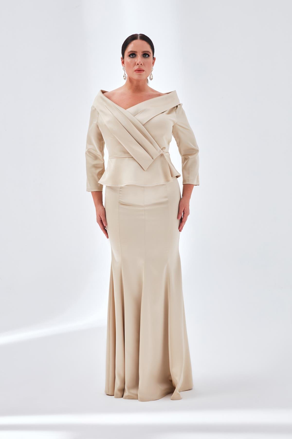 Victoria Skirt Gold-Modalody-Plus Size Skirts