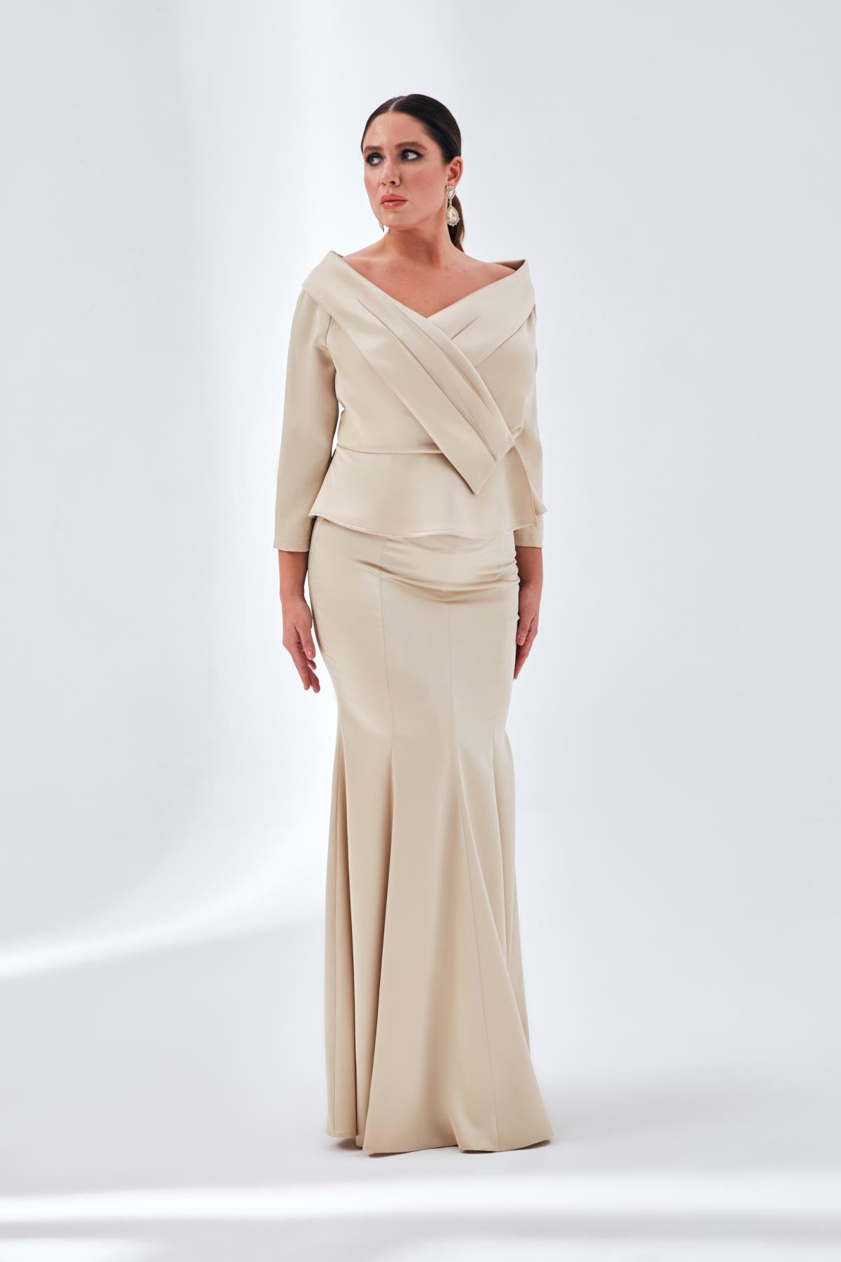 Victoria Skirt Gold-Modalody-Plus Size Skirts