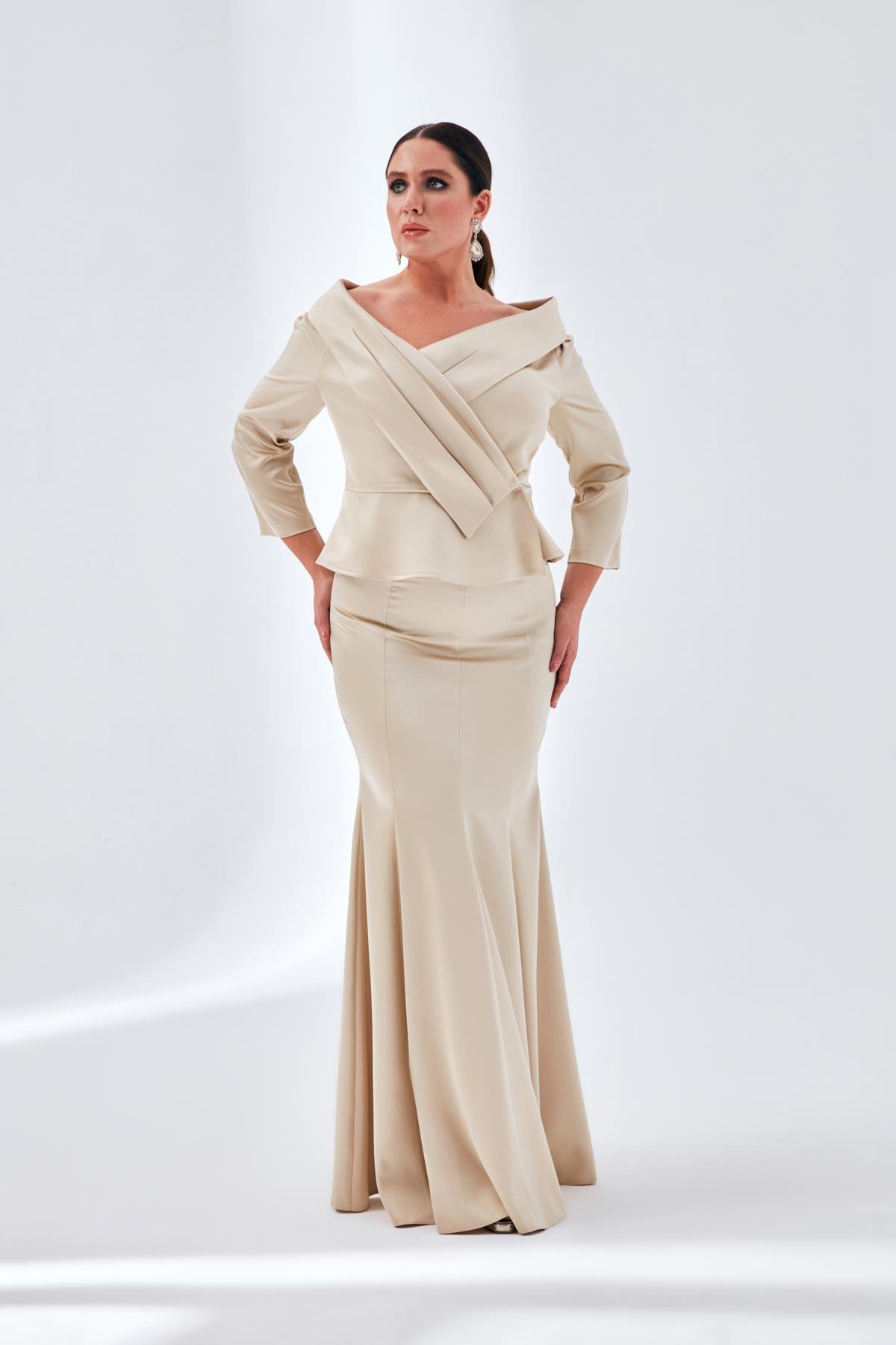 Victoria Skirt Gold-Modalody-Plus Size Skirts