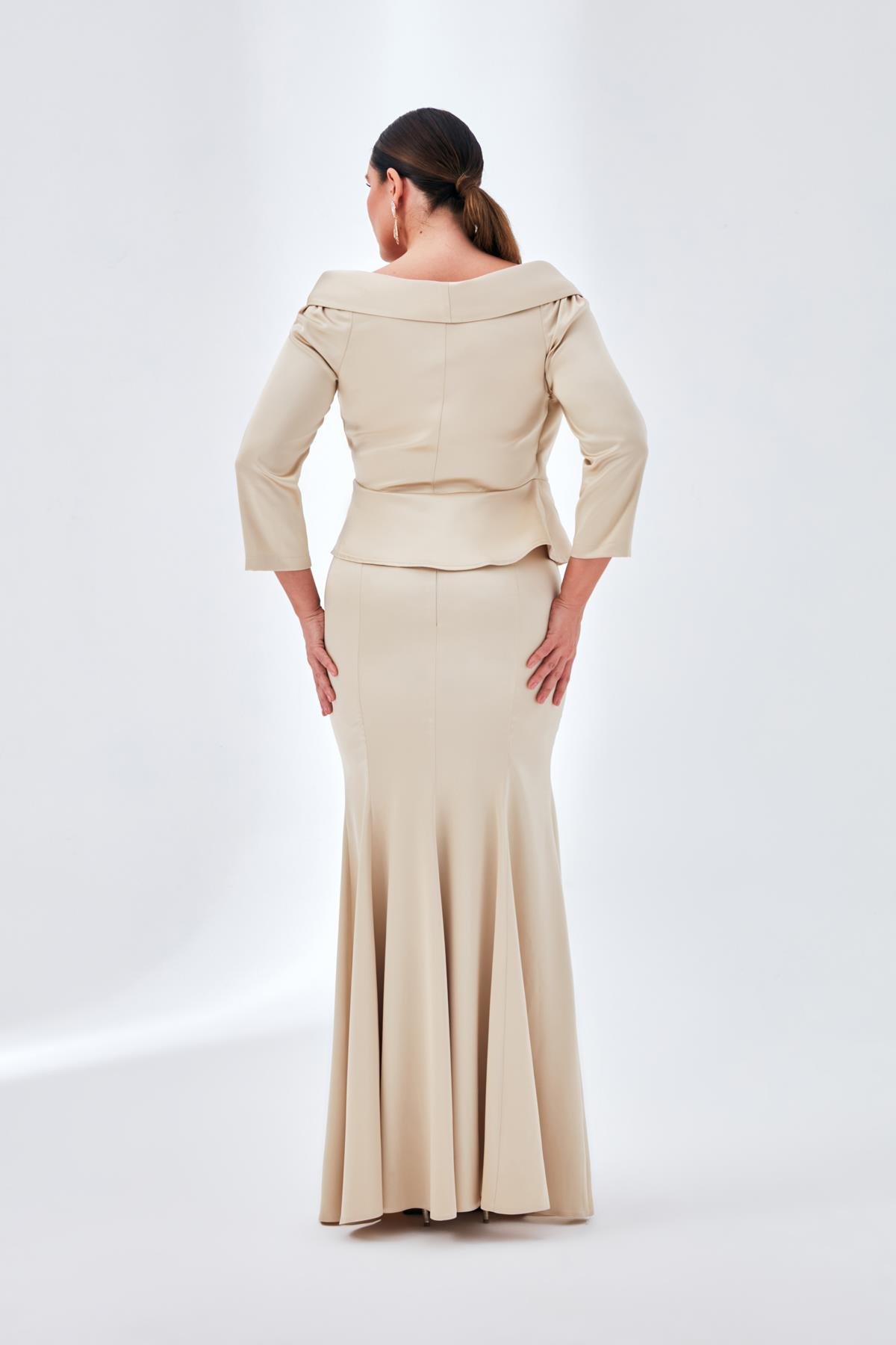 Victoria Skirt Gold-Modalody-Plus Size Skirts