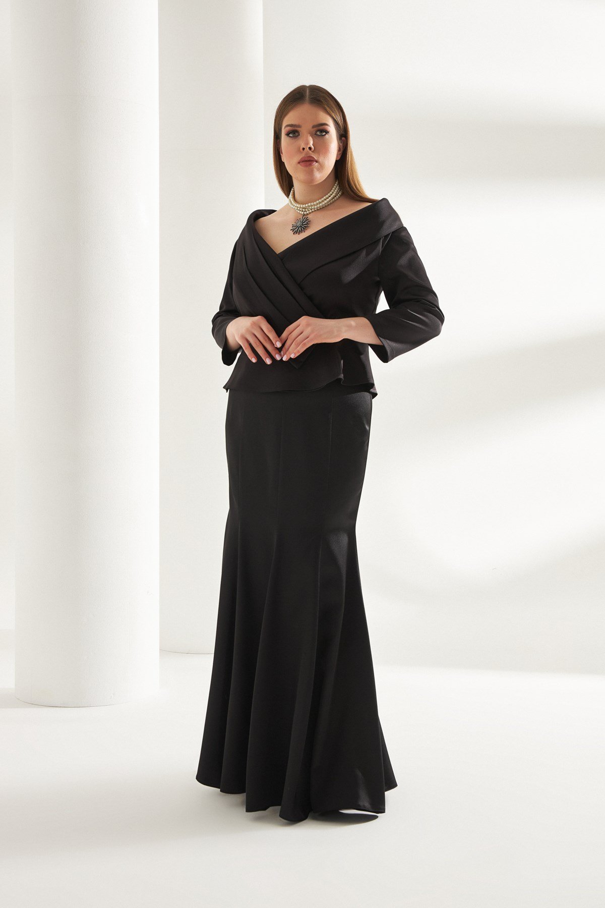 Victoria Etek Siyah-Modalody-Büyük Beden Etekler