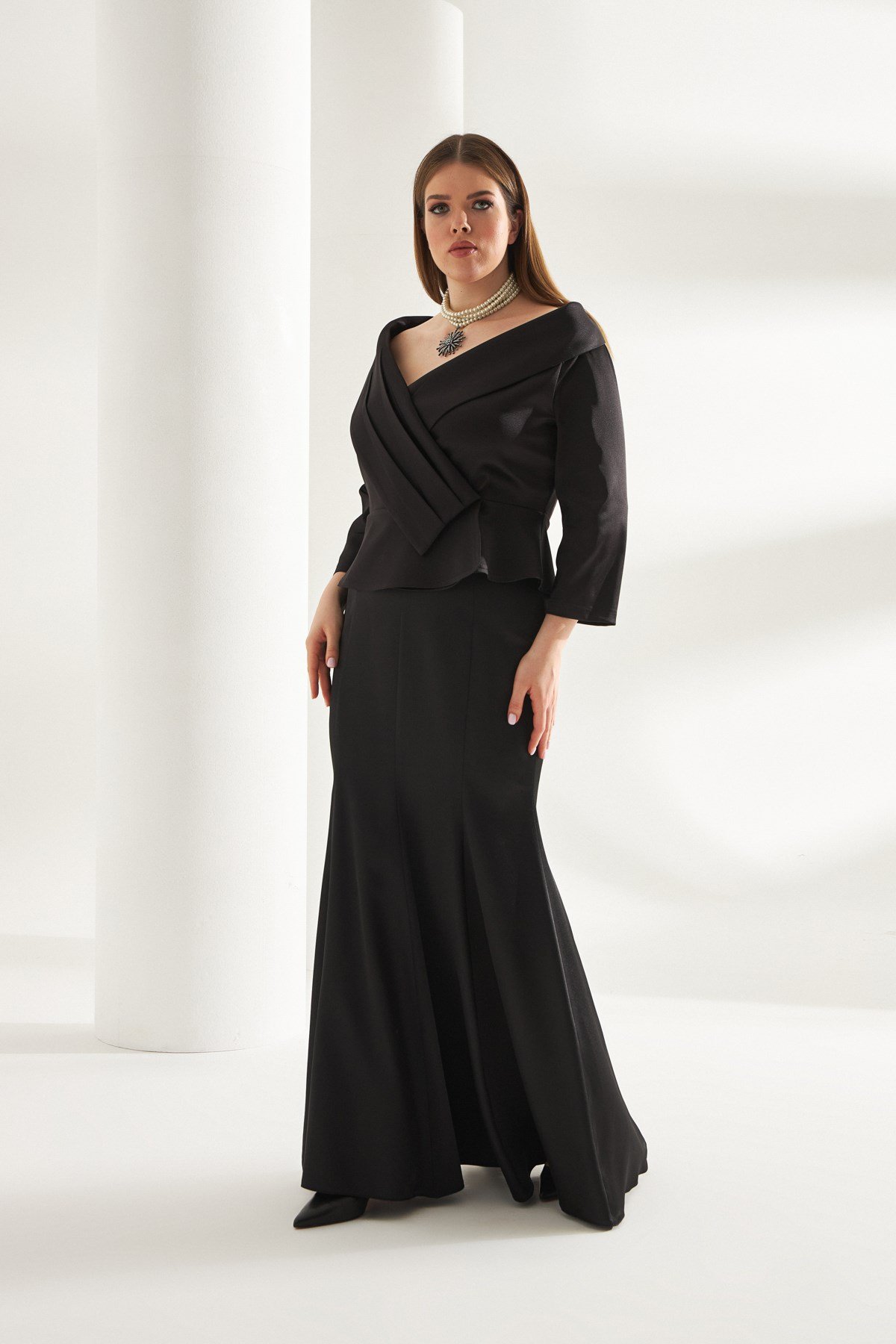 Victoria Etek Siyah-Modalody-Büyük Beden Etekler