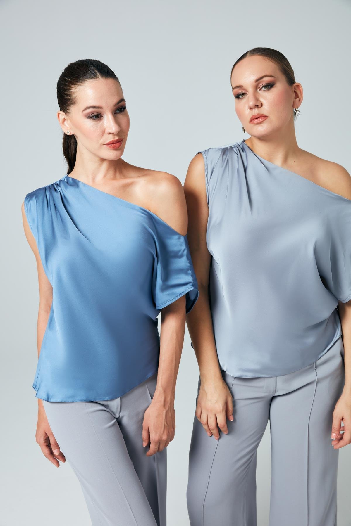 Violet Blouse Gray-Modalody-Plus Size Blouses